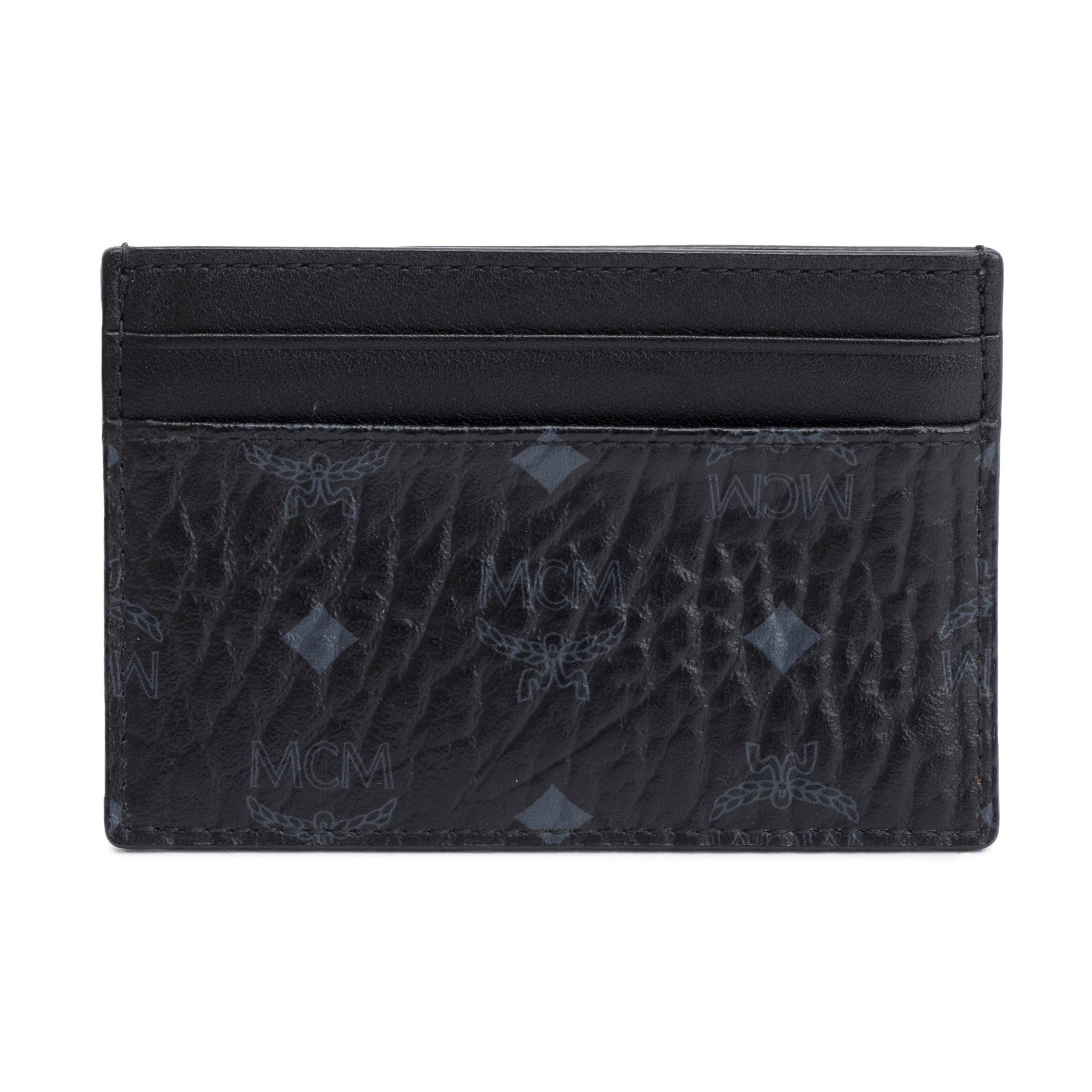 MCM Black Visetos Mini Card Case