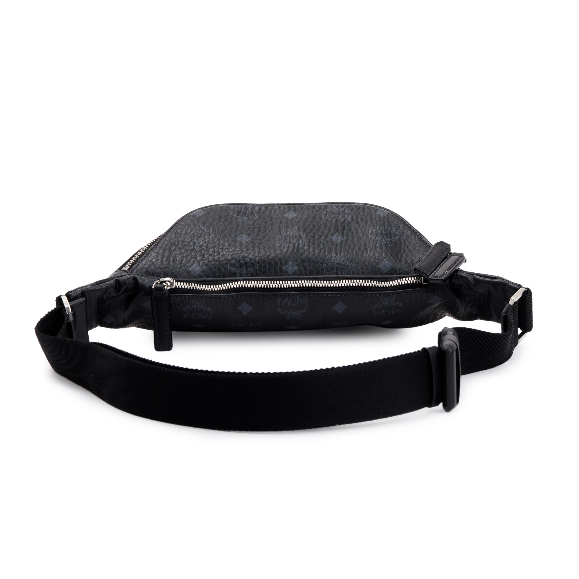 MCM Black Visetos Small Fursten Belt Bag