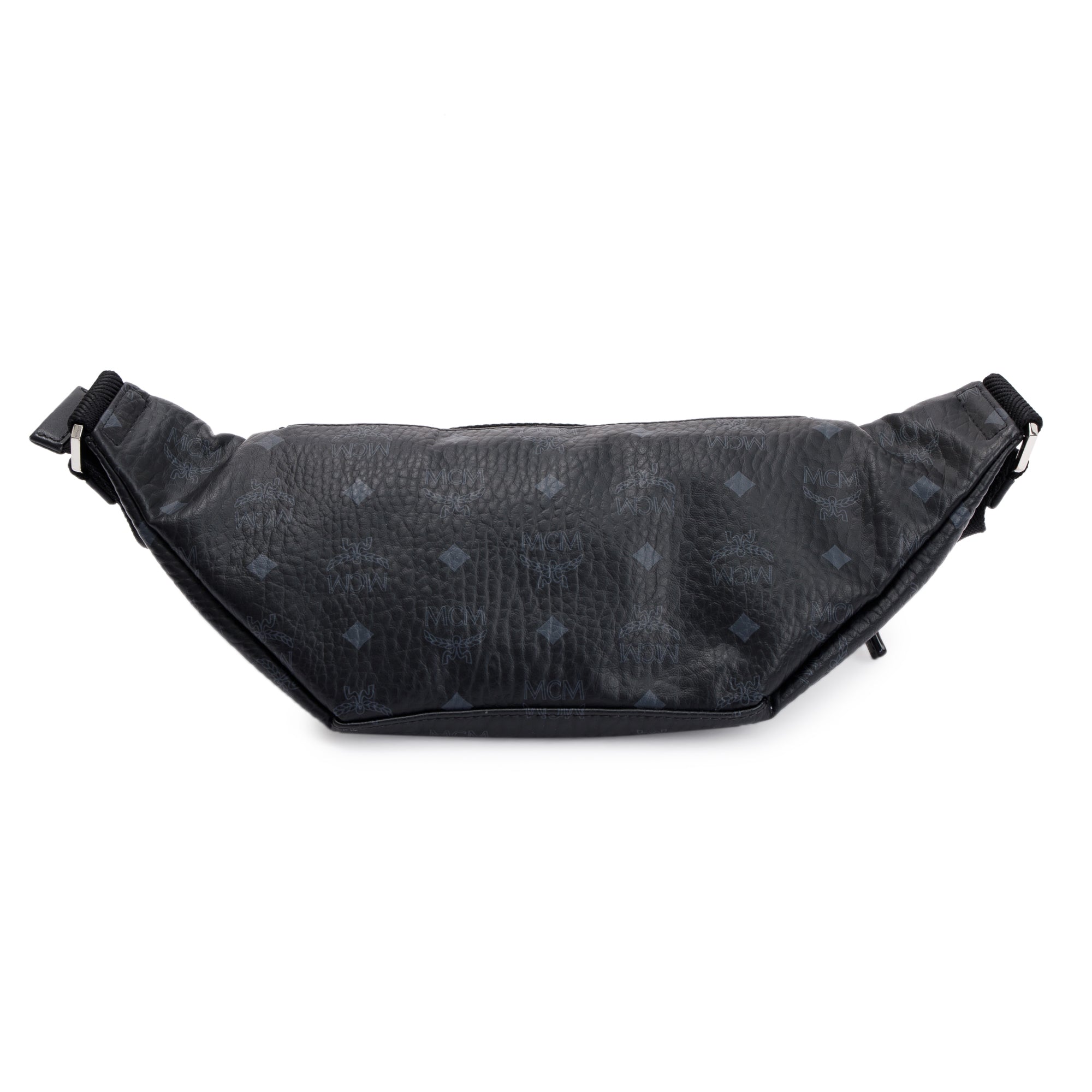 MCM Black Visetos Small Fursten Belt Bag