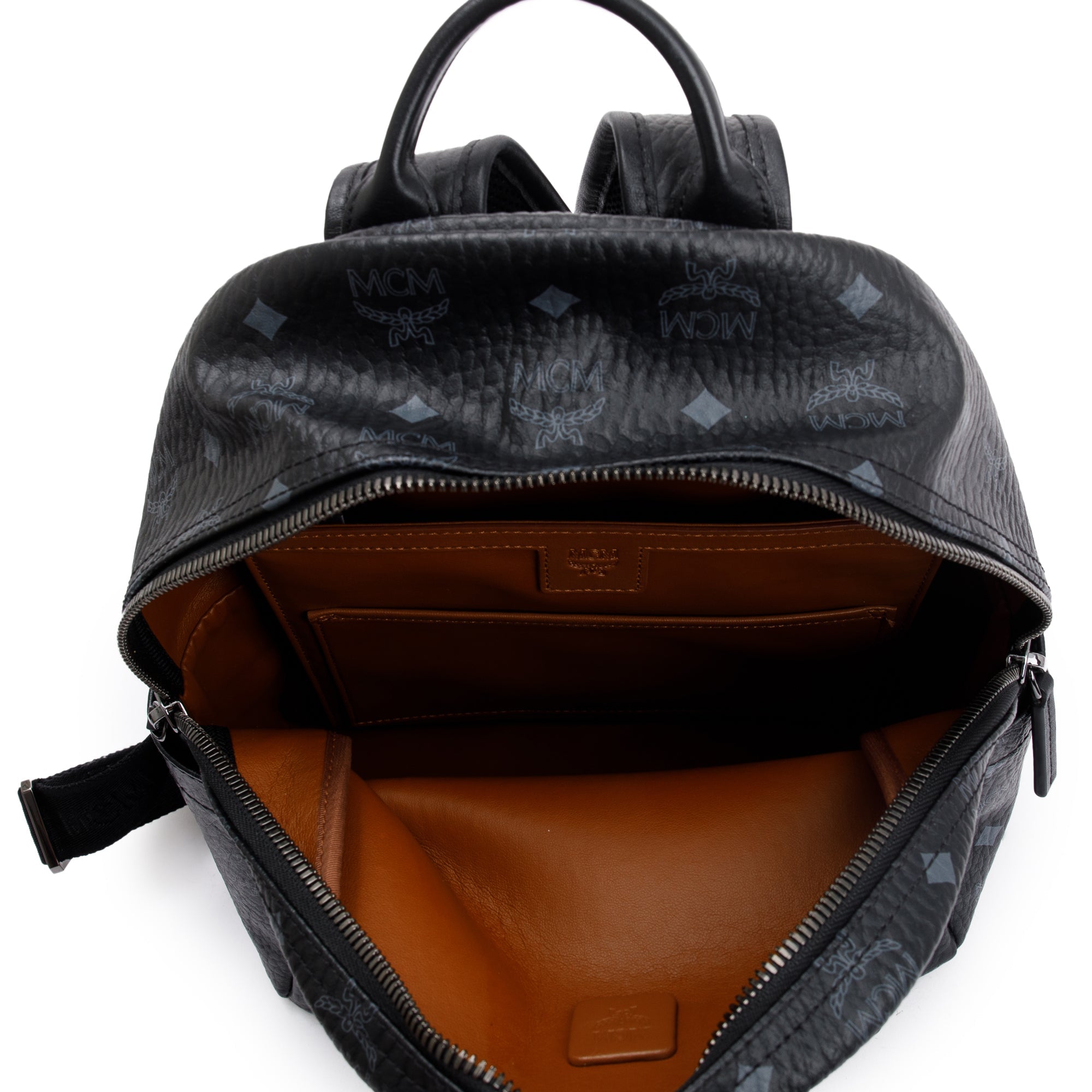 MCM Black Visetos Small Stark Classic Backpack