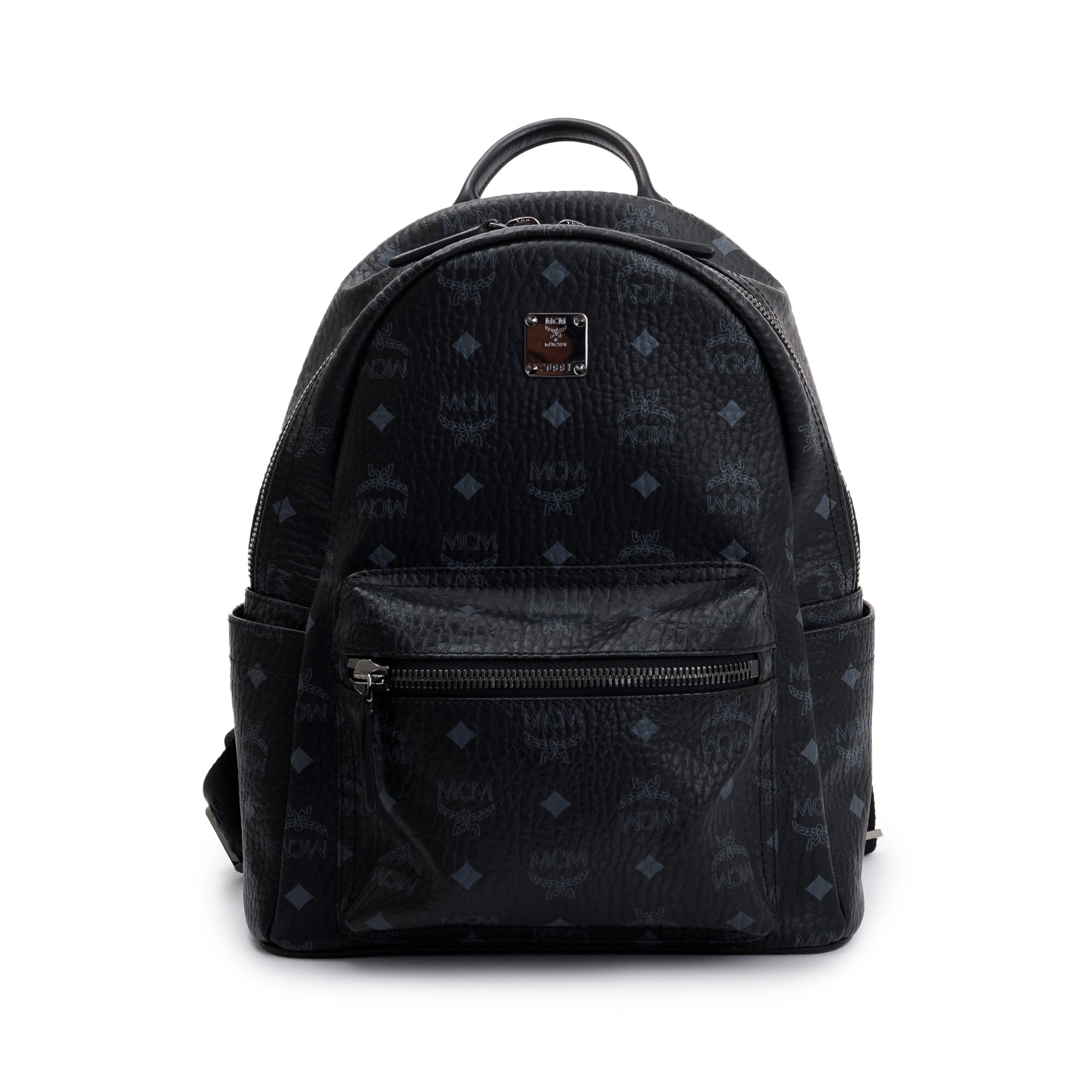 MCM Black Visetos Small Stark Classic Backpack