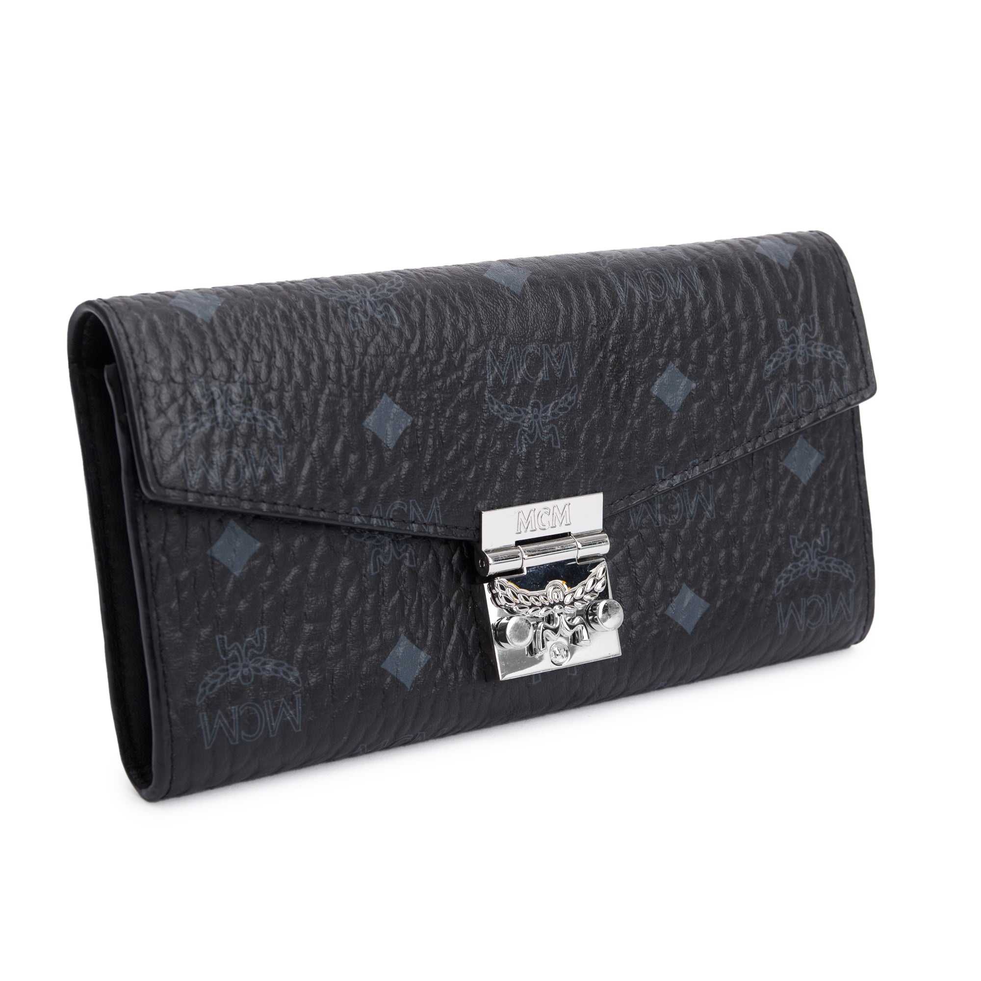MCM Black Visetos Tracy Crossbody Wallet on Chian