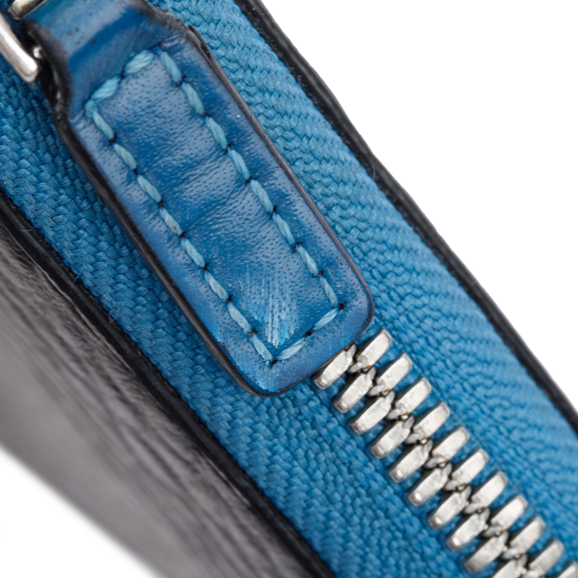 MCM Black Visetos Zip Around Wallet