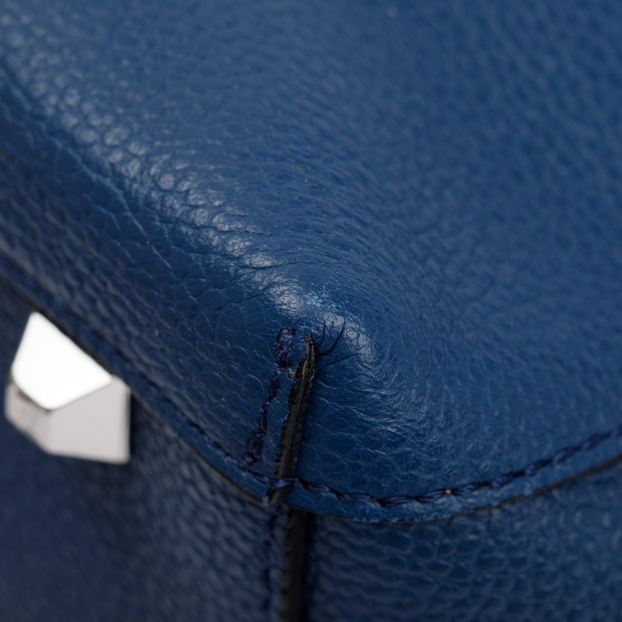 MCM Blue Leather Sophie Top Zip Shopper Tote