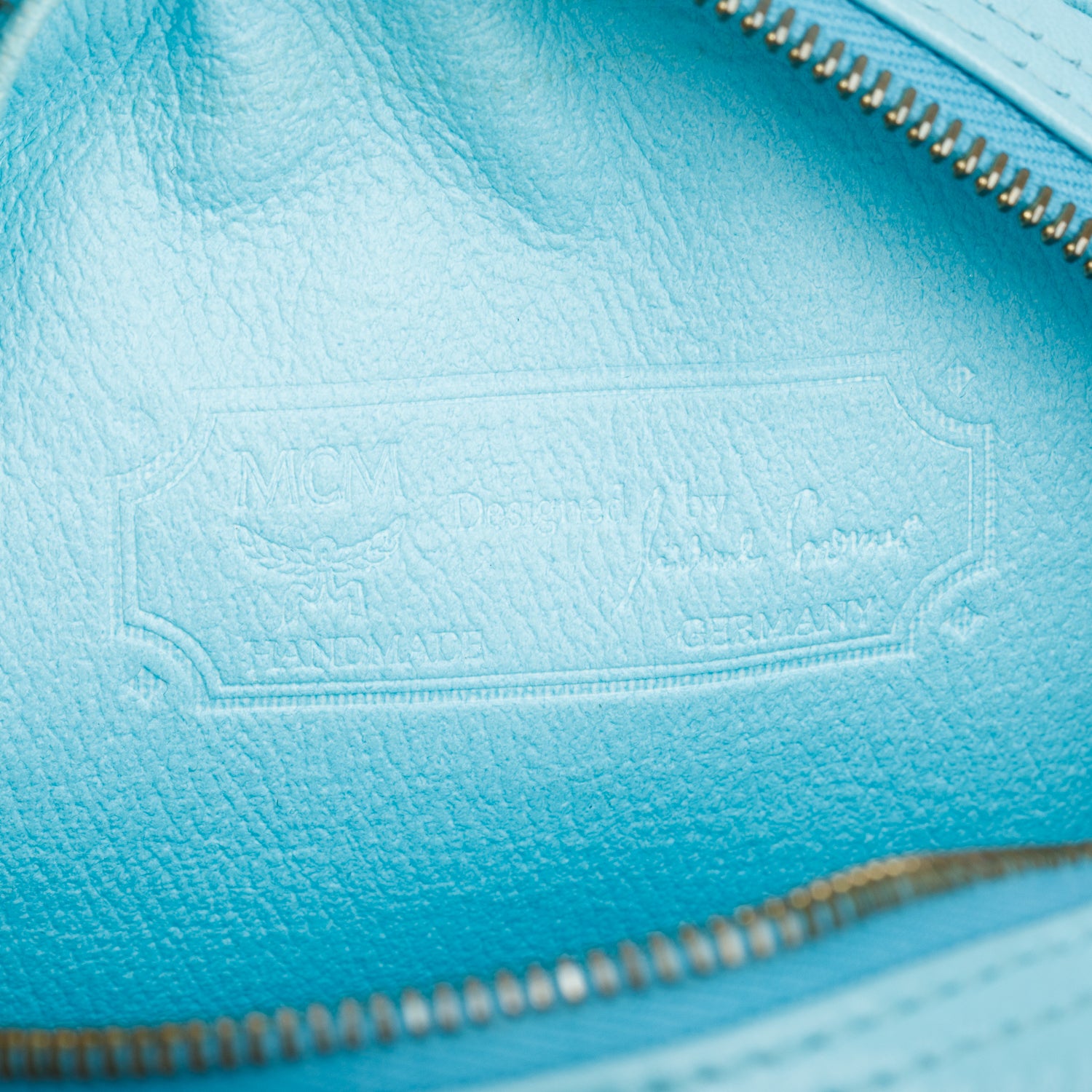 MCM Blue Monogram Canvas Suzy Wong Round Crossbody