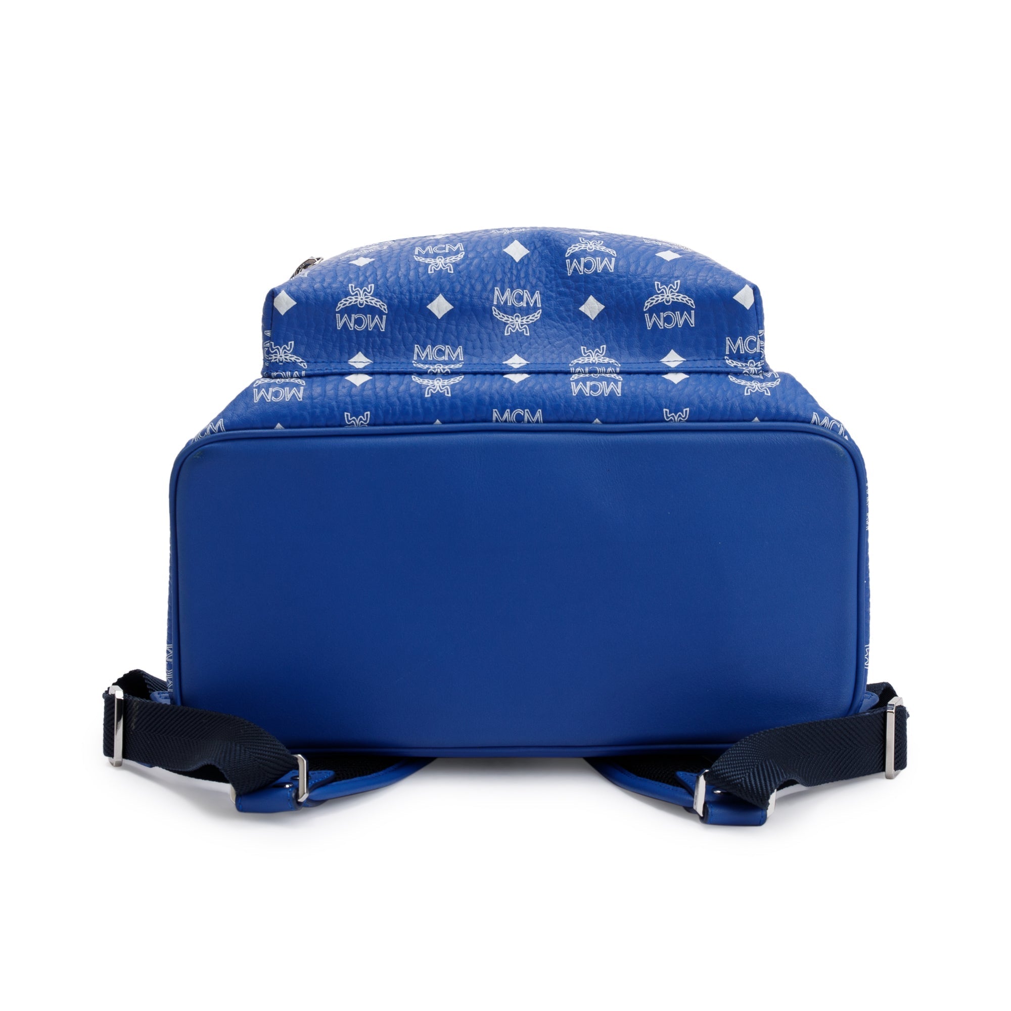 MCM Blue Visetos Stark Medium Backpack