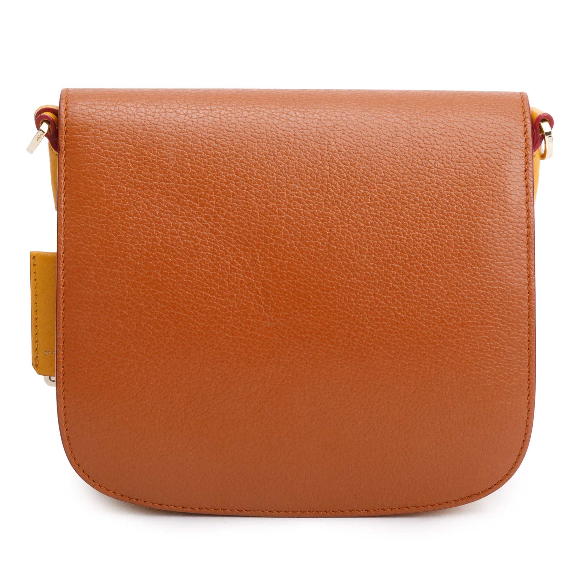 MCM Brown/Yellow Calf Leather White Visetos The Patricia Crossbody w/ Strap