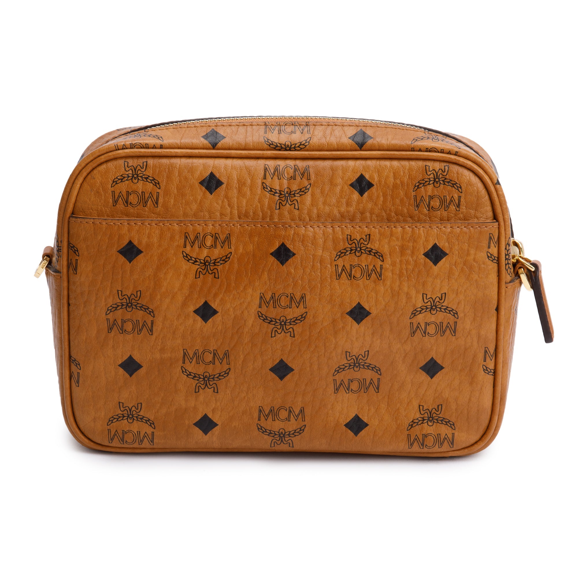 MCM Cognac Visetos Coated Canvas Aren Messenger Bag