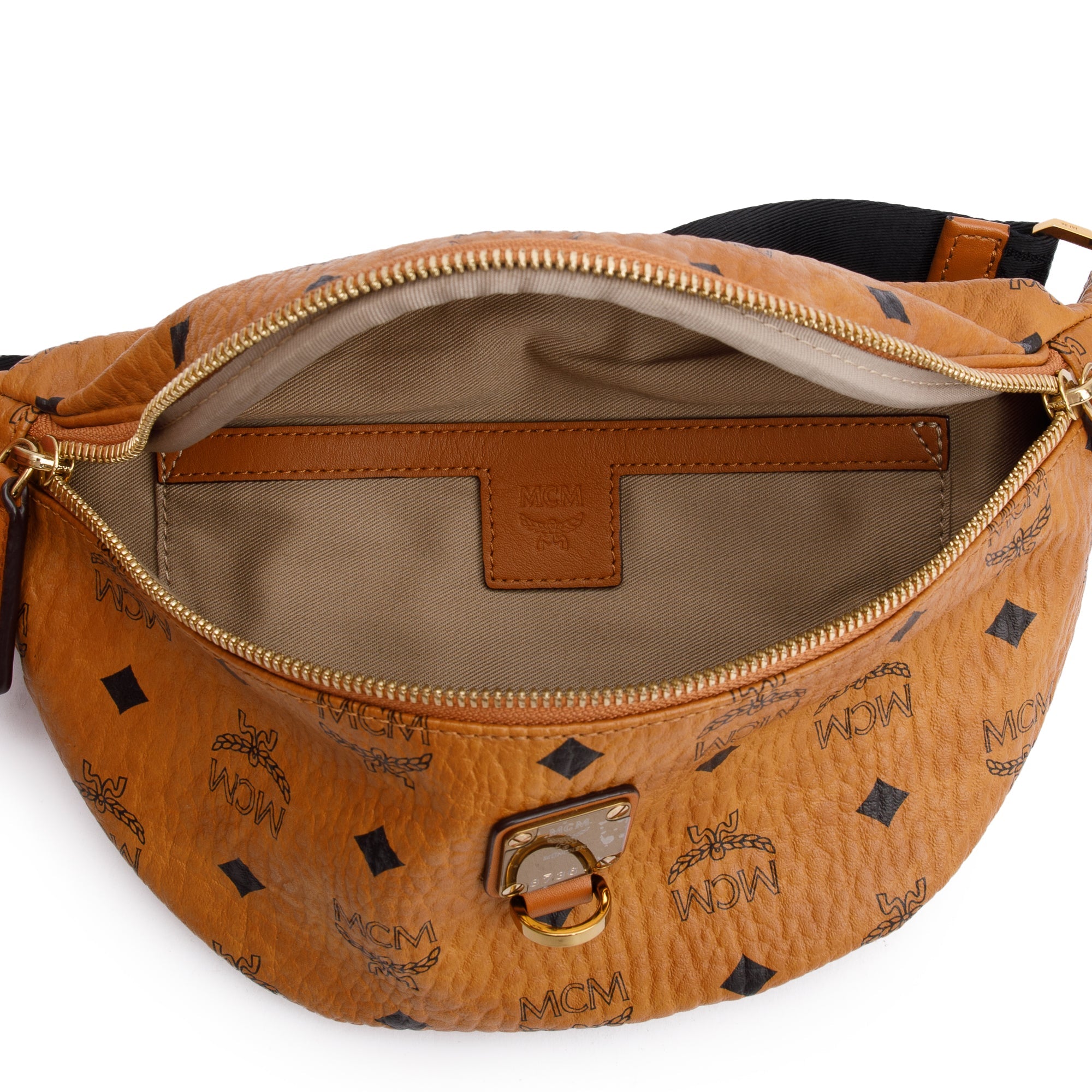 MCM Cognac Visetos Fursten Belt Bag