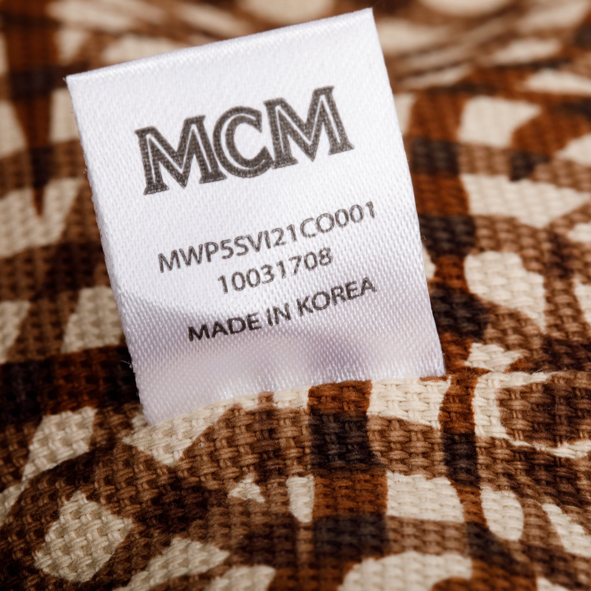 MCM Cognac Visetos Large Reversible Liz Shopper Tote w/ Pouch