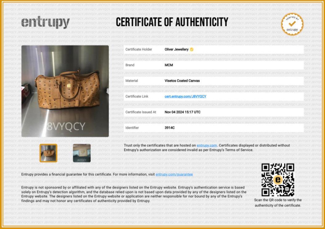 MCM Cognac Visetos Ottomar Weekender Bag