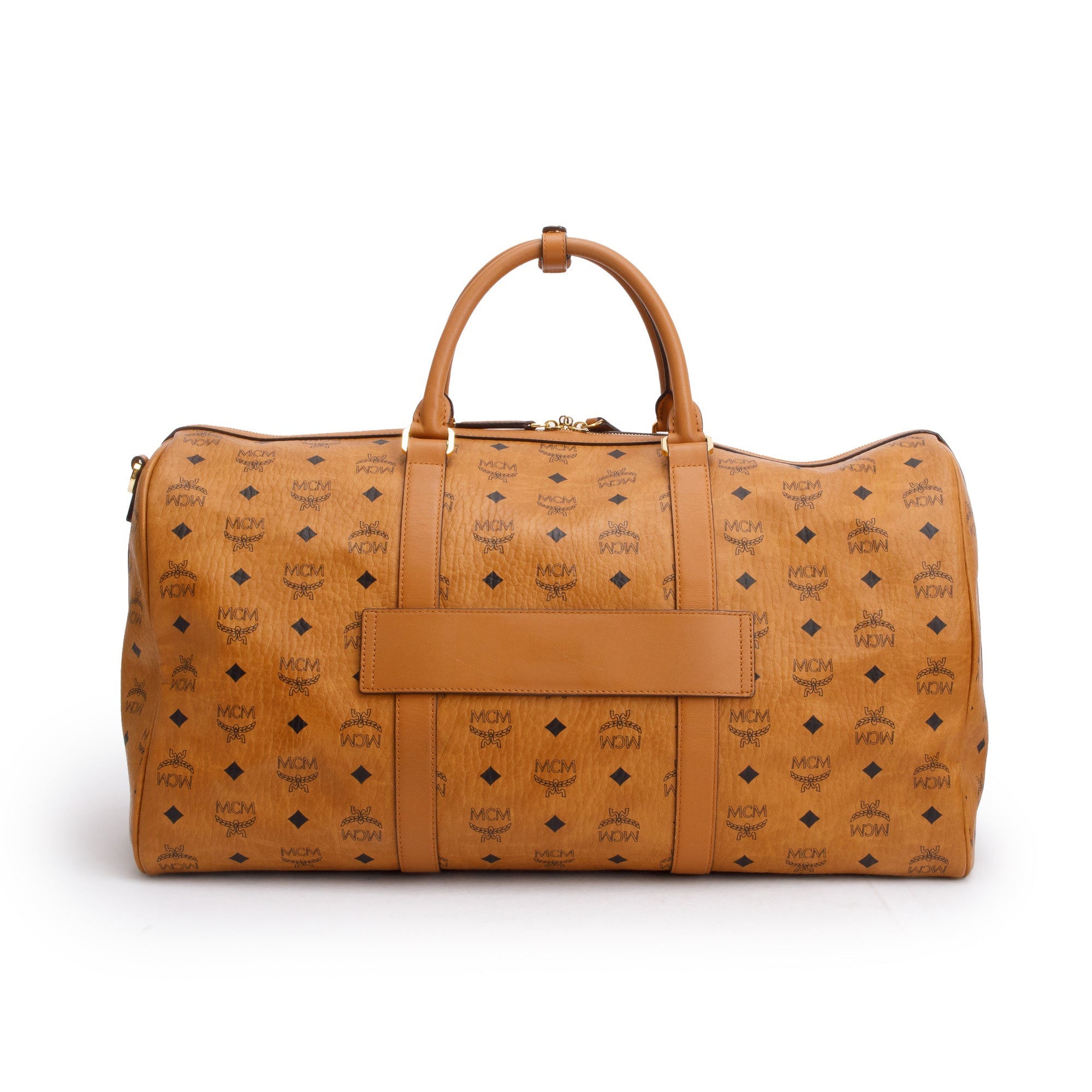 MCM Cognac Visetos Ottomar Weekender Bag