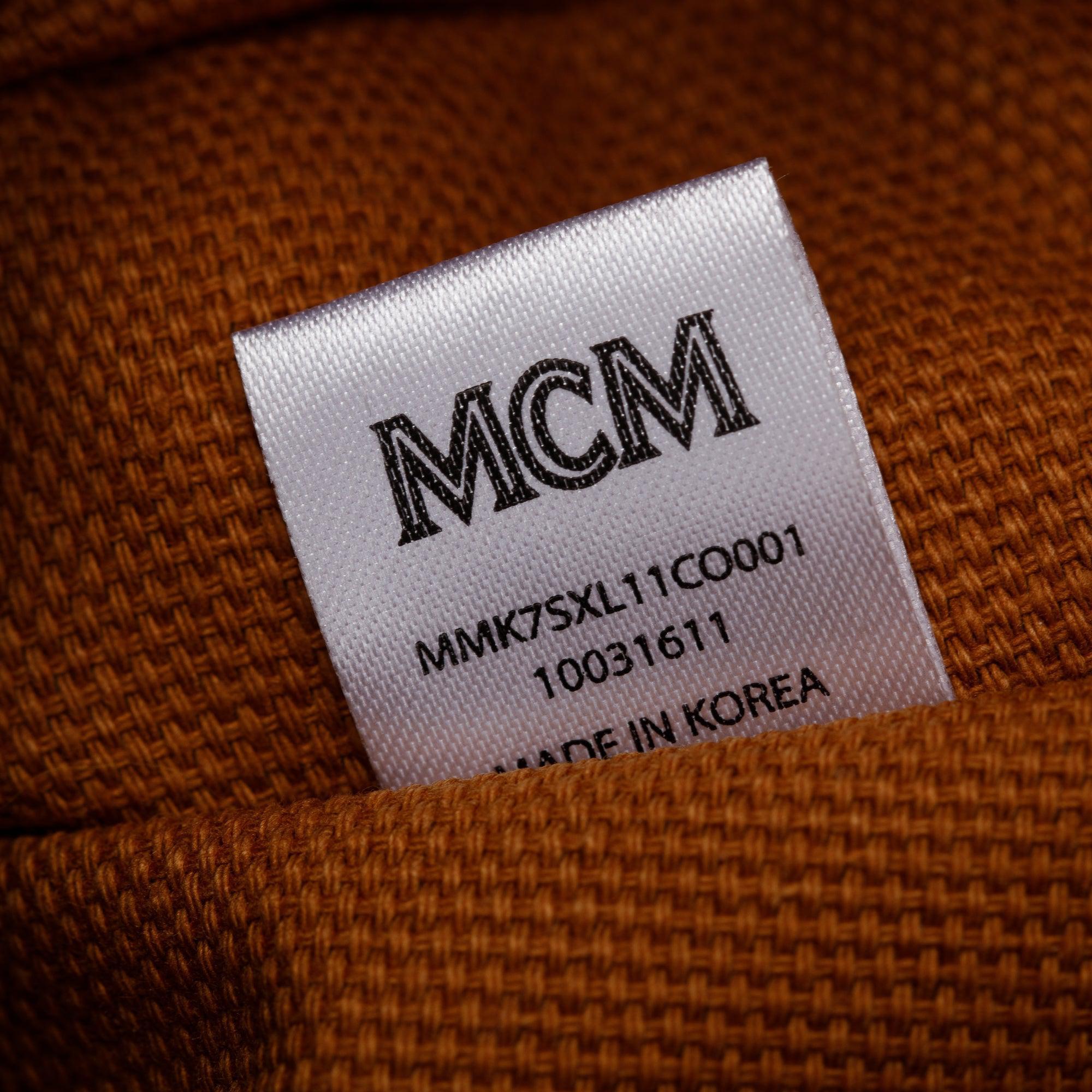 MCM Cognac Visetos Rooster Small Stark Backpack