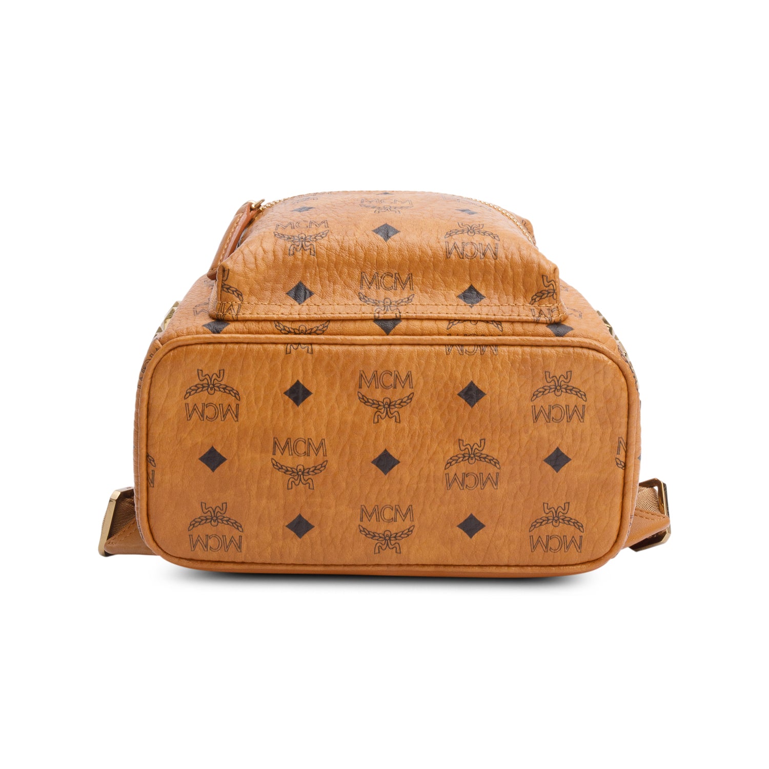 MCM Cognac Visetos Side Studs Mini Stark Backpack