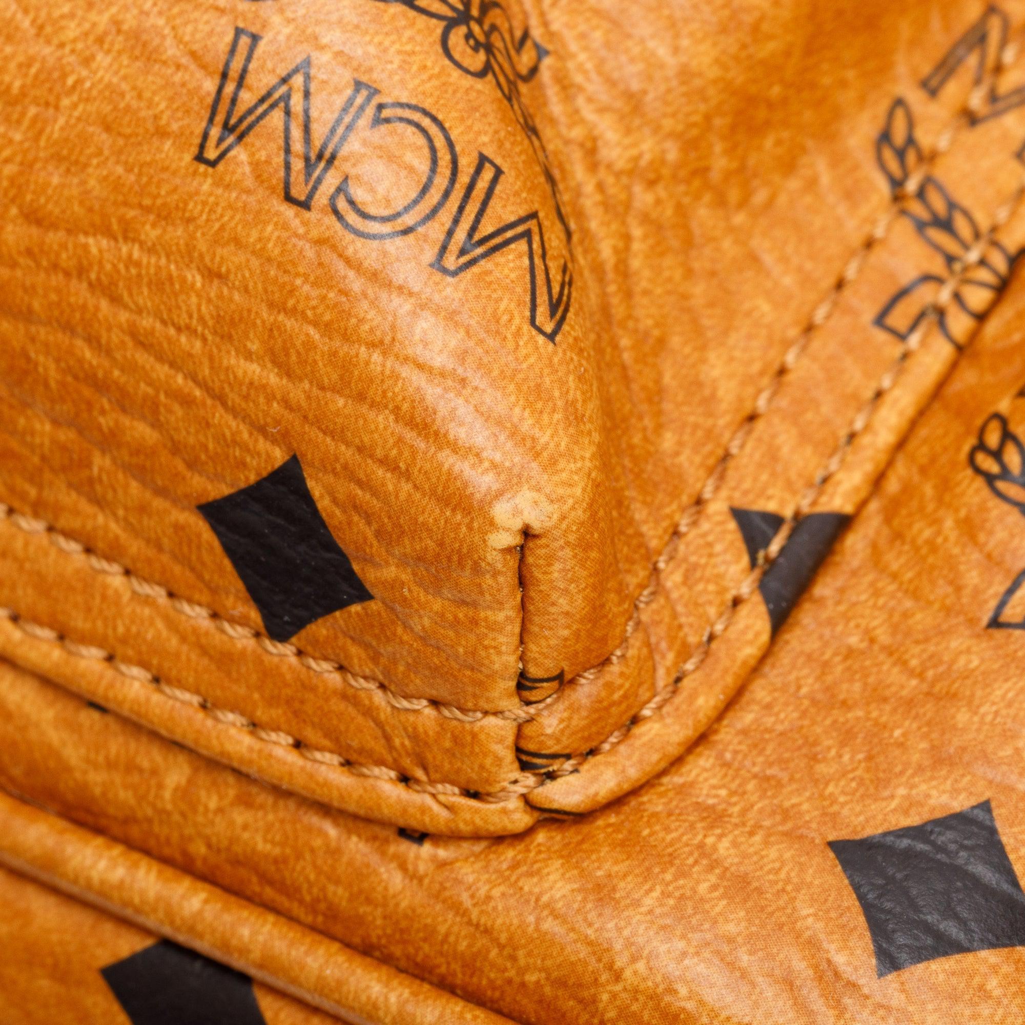 MCM Cognac Visetos Small Stark Backpack