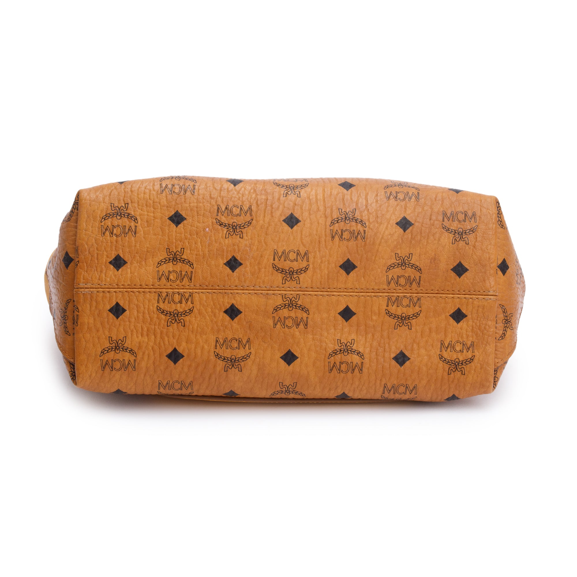 MCM Cognac Visetos Yellow Leather Klara Hobo w/ Strap