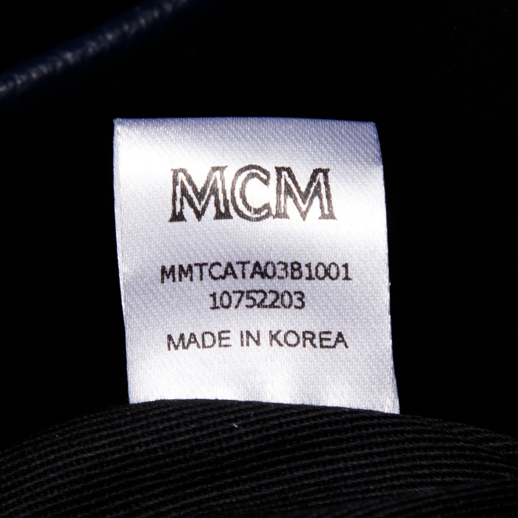 MCM Navy Calfskin Small Portuna Tote