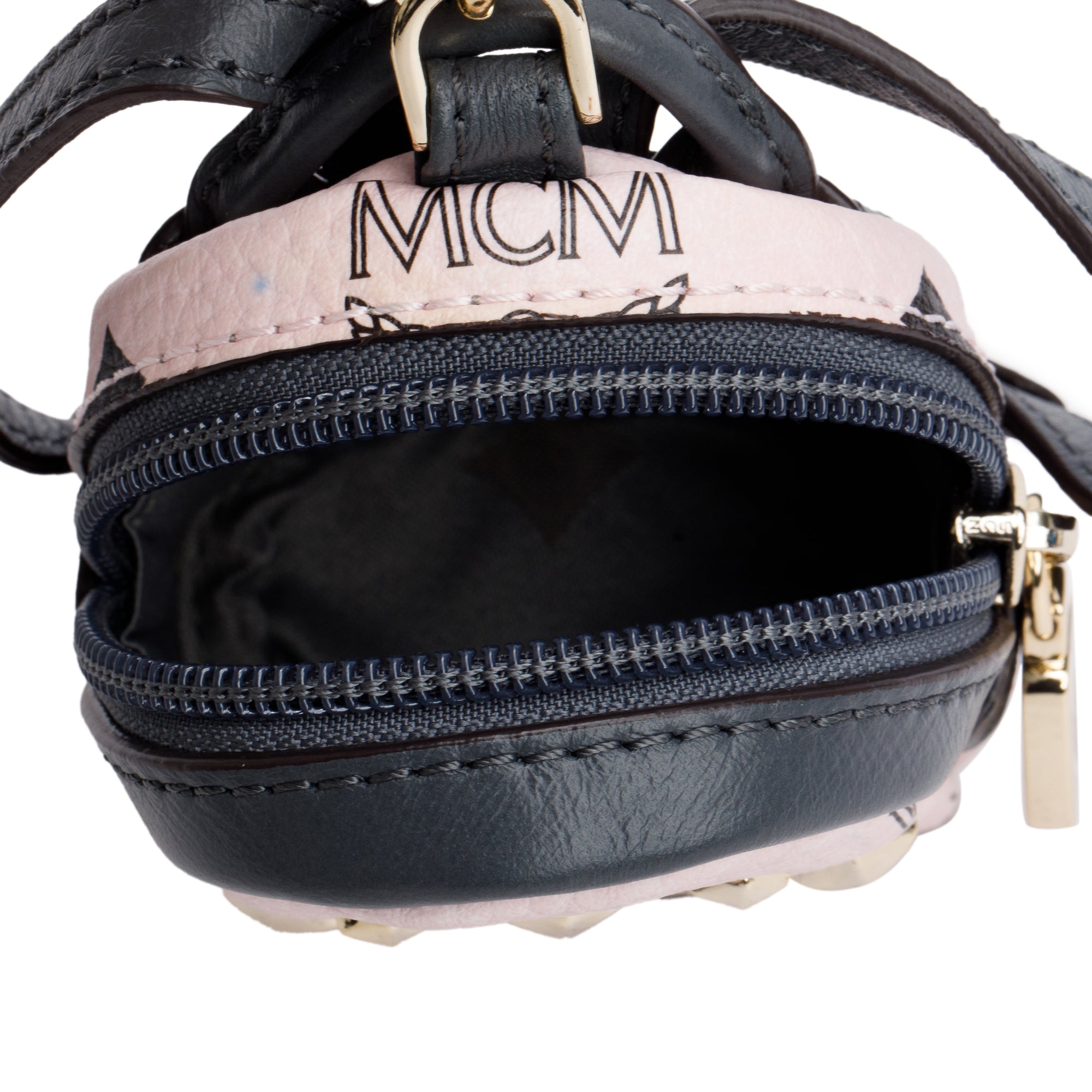 MCM Pink Visetos Backpack Coin Pouch Key Ring