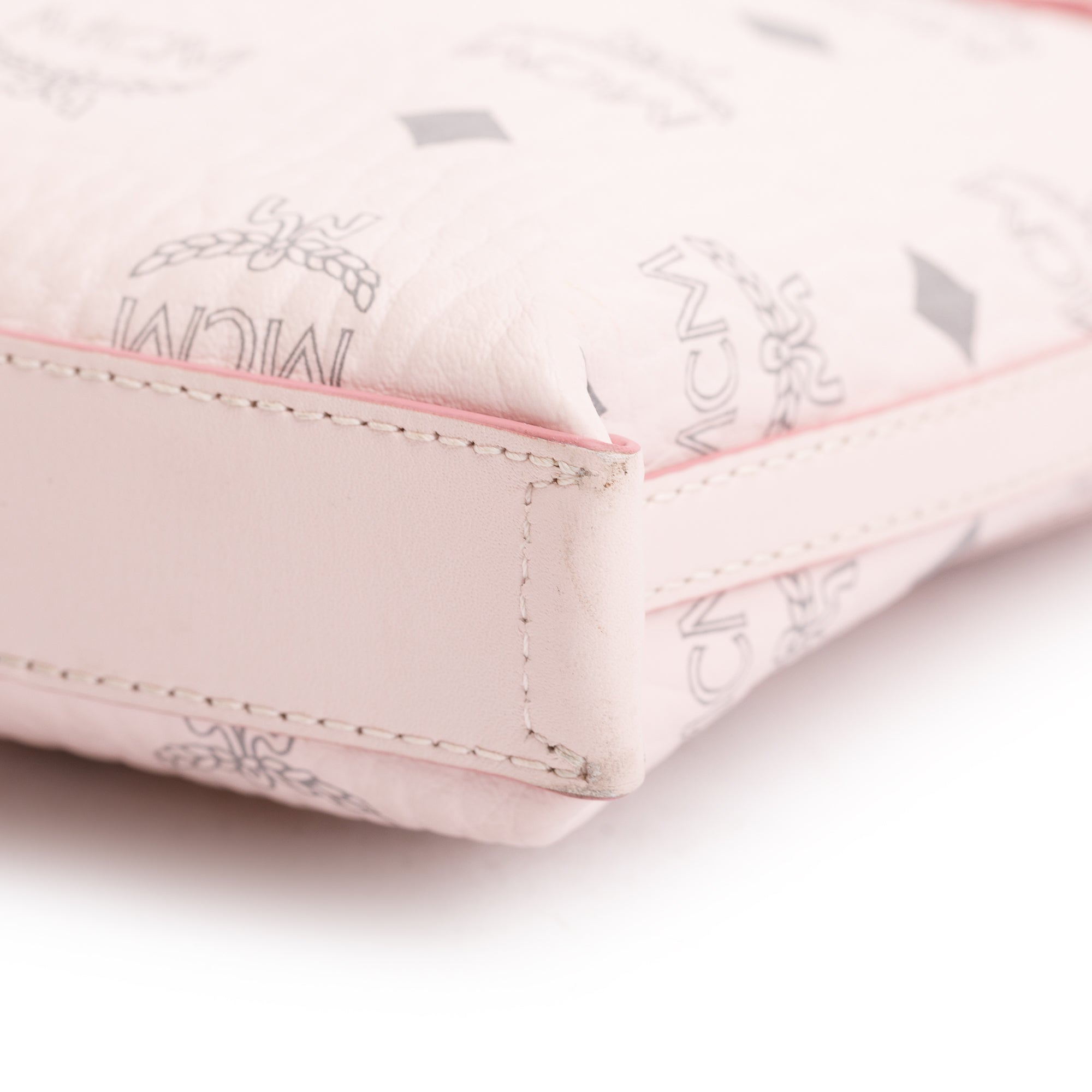 MCM Pink Visetos Canvas Nappa Leather Mini Aren Crossbody Bag