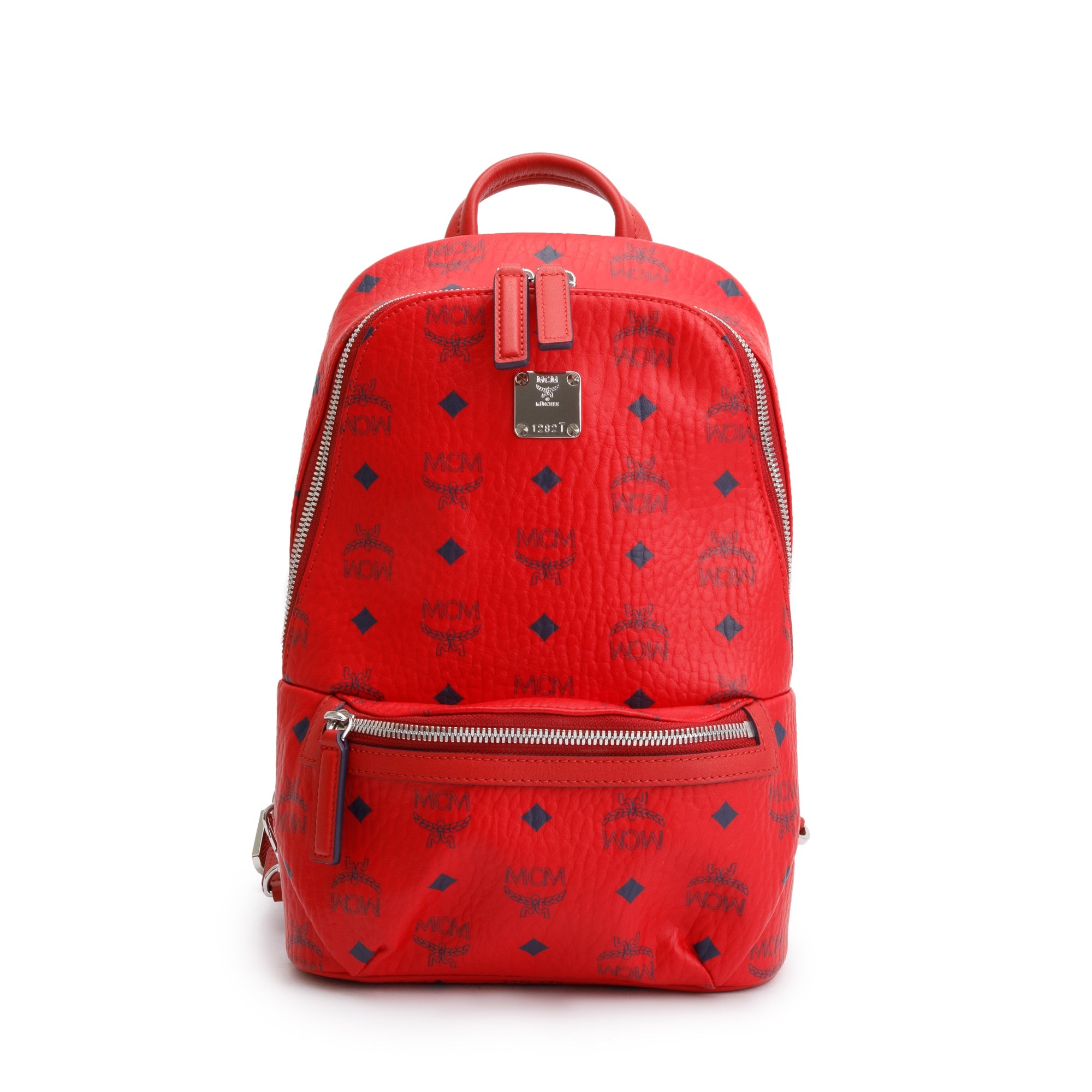 MCM Red Visetos Sling Small Backpack
