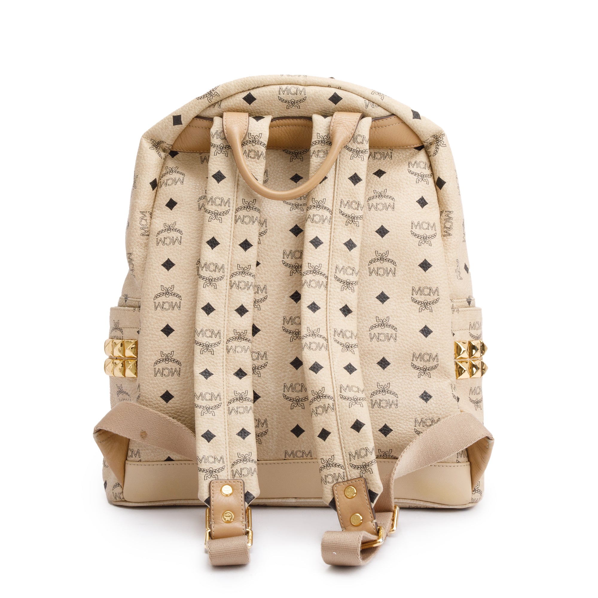 MCM Visetos Stark Side Studs Medium Backpack