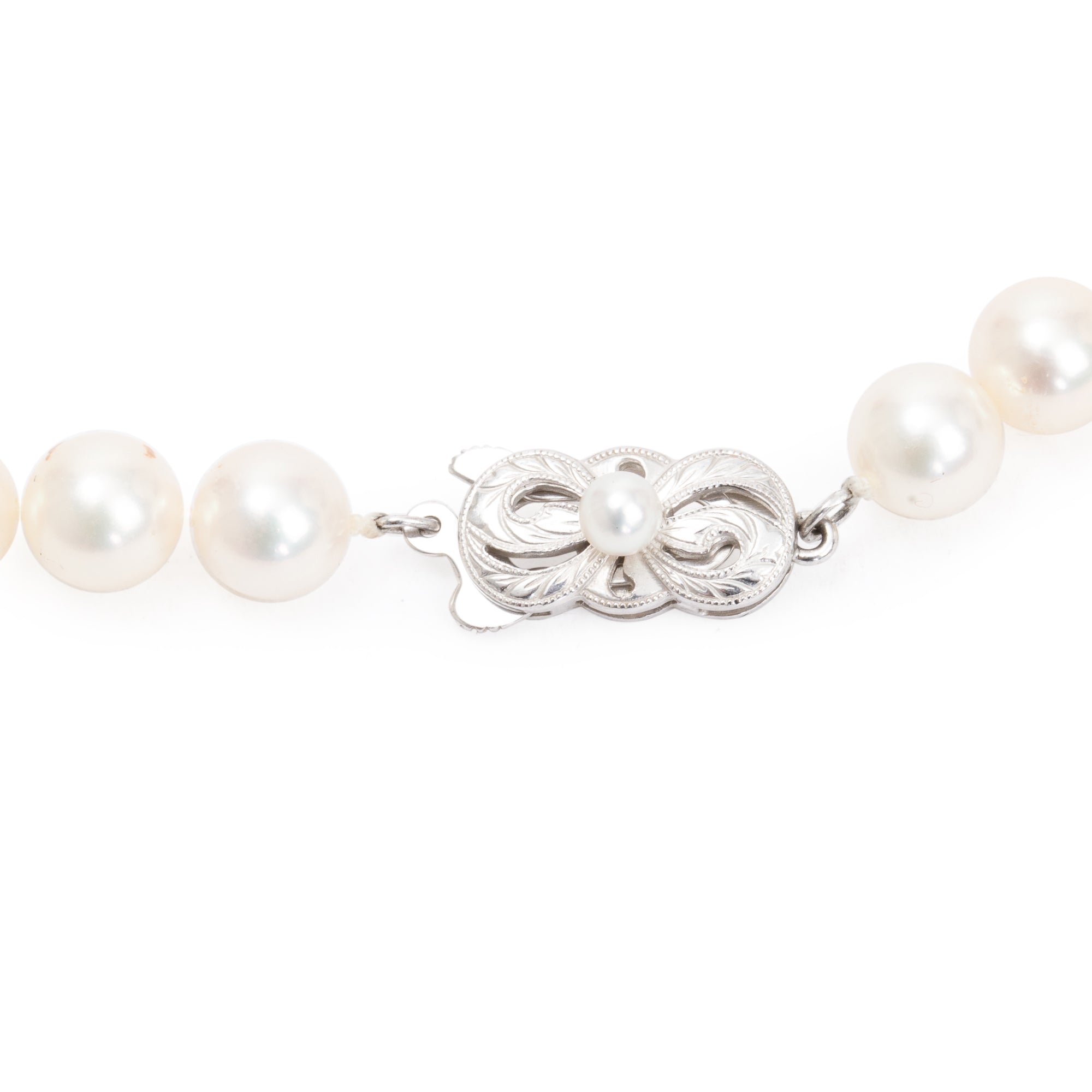 Mikimoto 14k White Gold Akoya Cultured Pearl Necklace