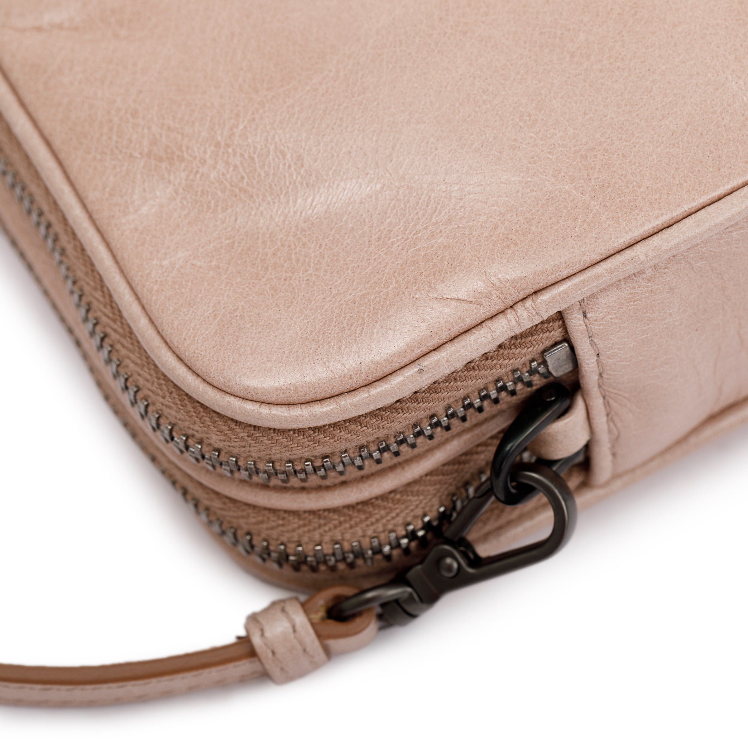 Miu Miu Beige Vitello Shine Studded Wristlet Bag w/ Box