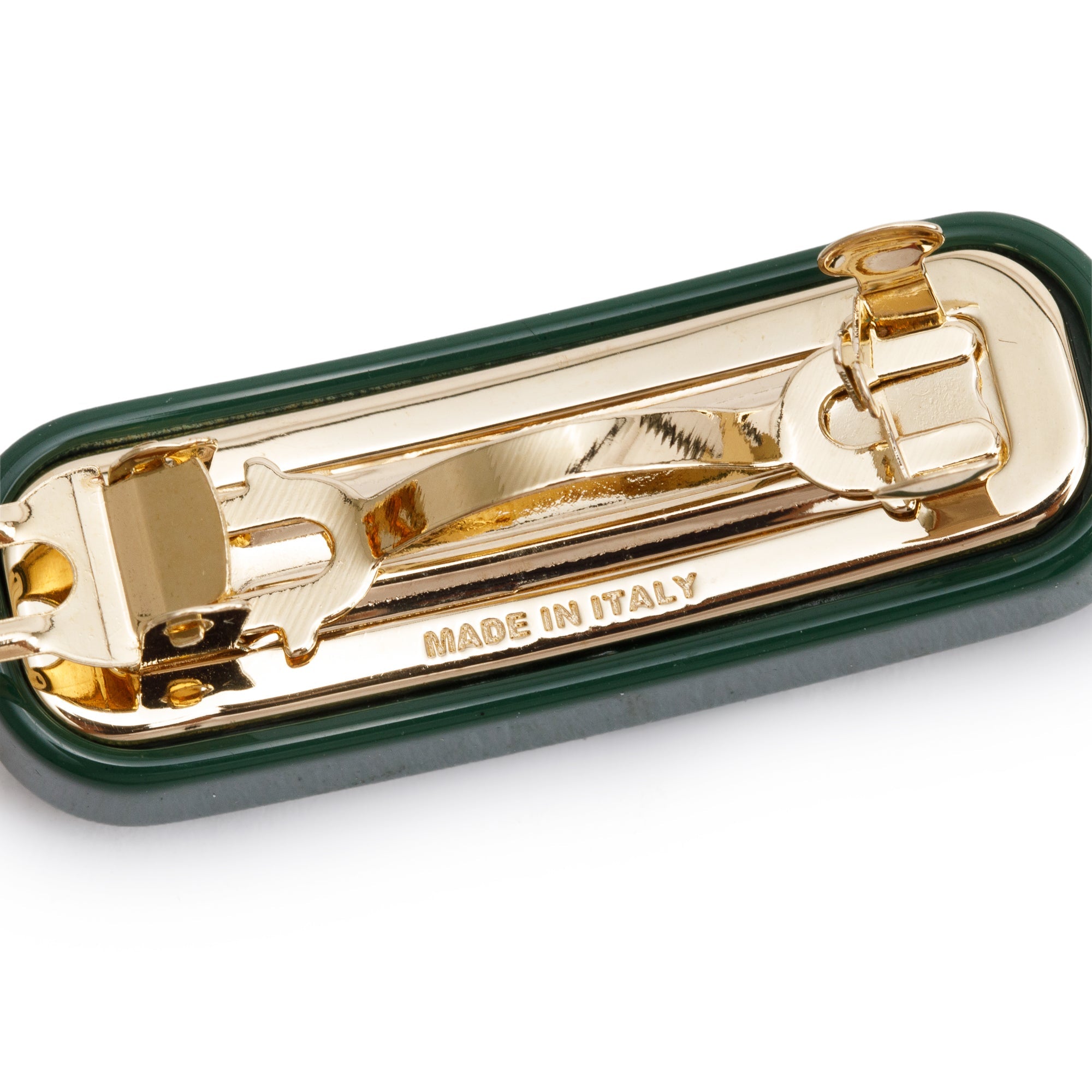 Miu Miu Green Resin Set of Two Logo Hair Clip