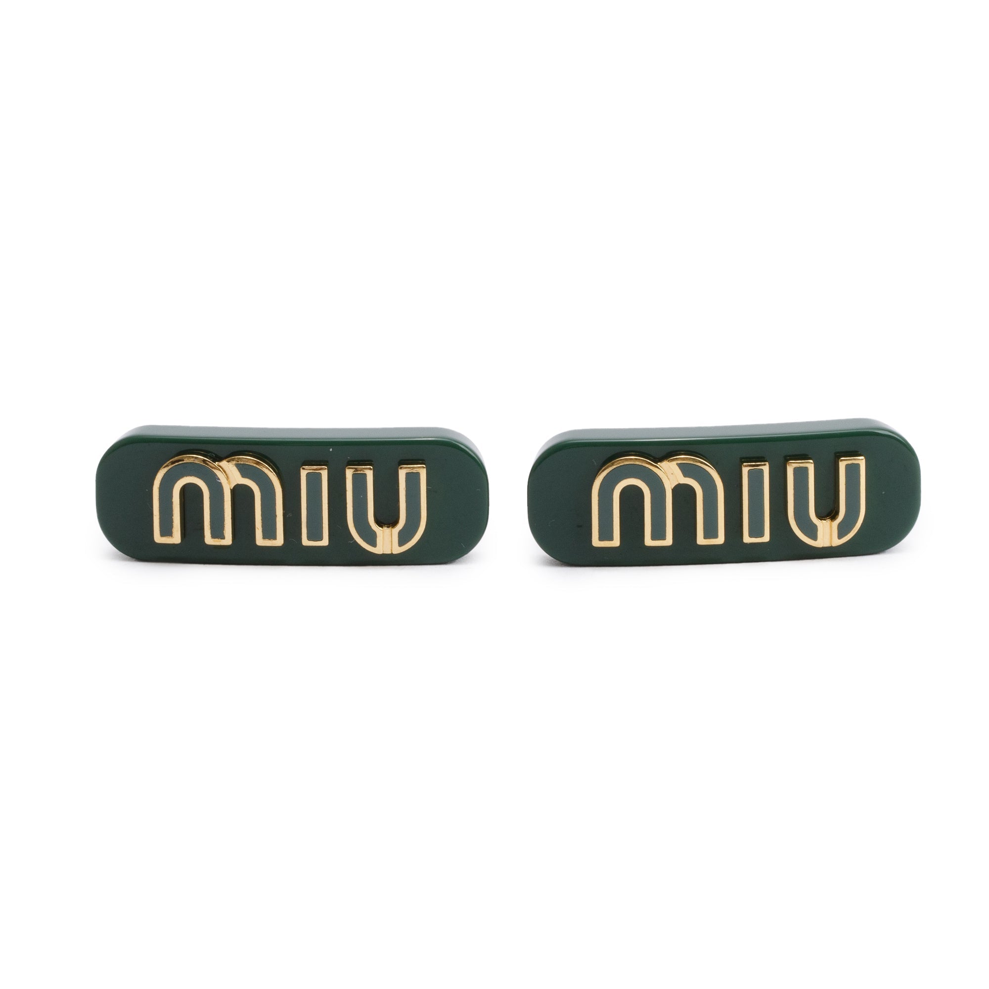 Miu Miu Green Resin Set of Two Logo Hair Clip – OLIVER'S