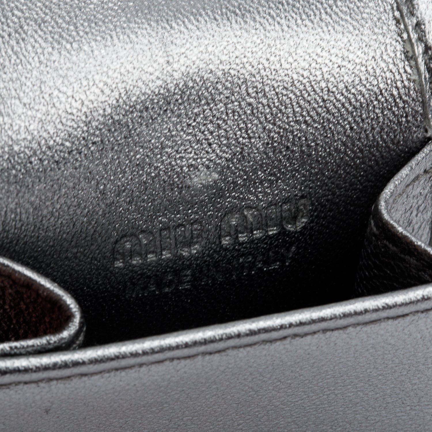 Miu Miu Metallic Silver Nappa Leather Airpod Case