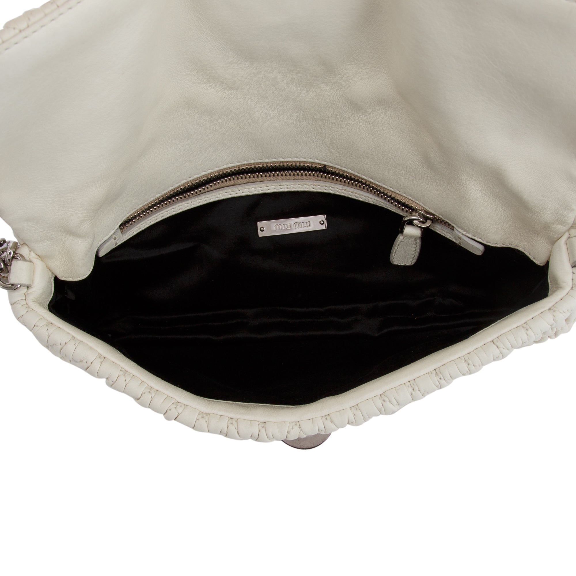 Miu Miu Nappa Iconic Crystal Cloque Shoulder Bag w/ Authenticity Card