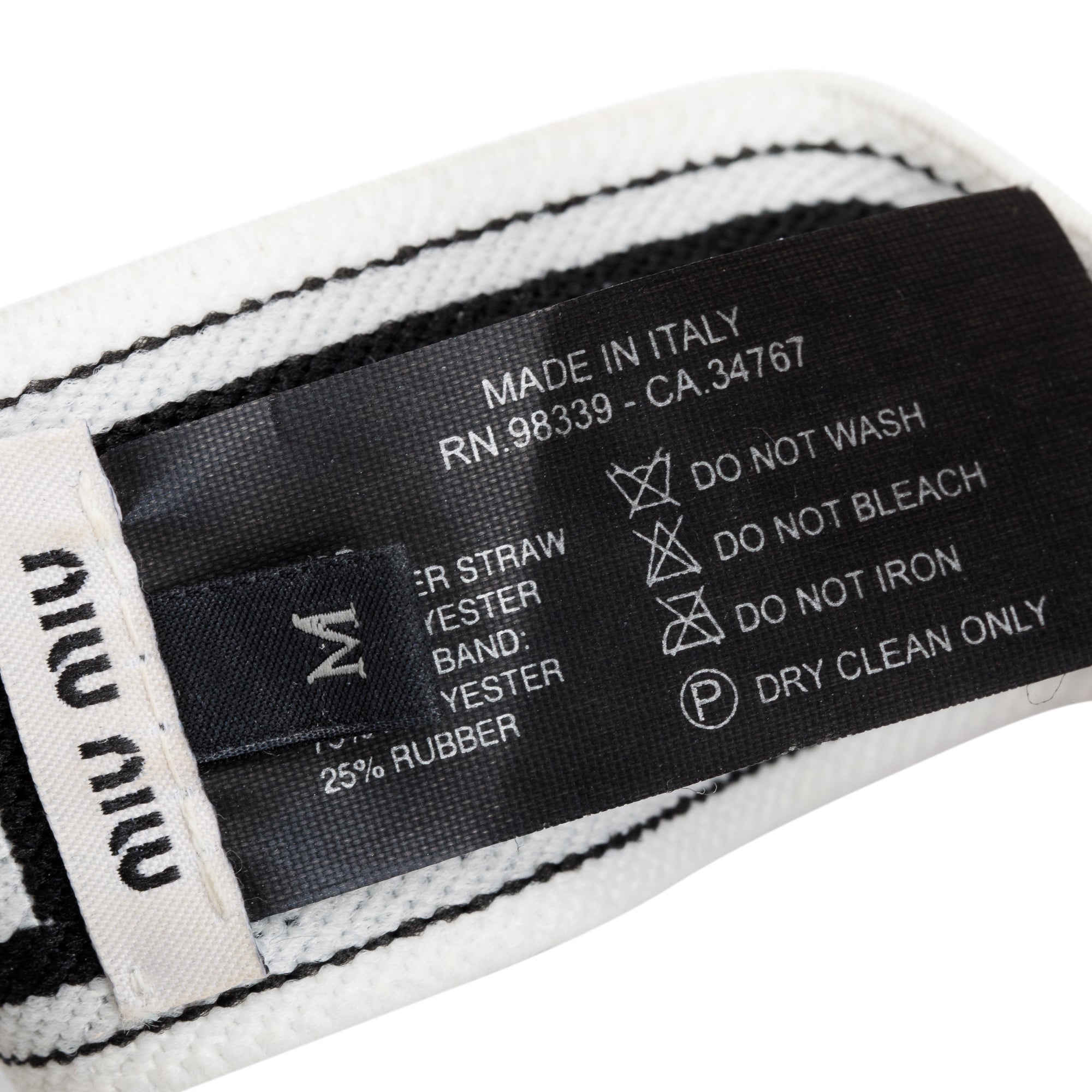 Miu Miu Neutral Straw Logo Visor