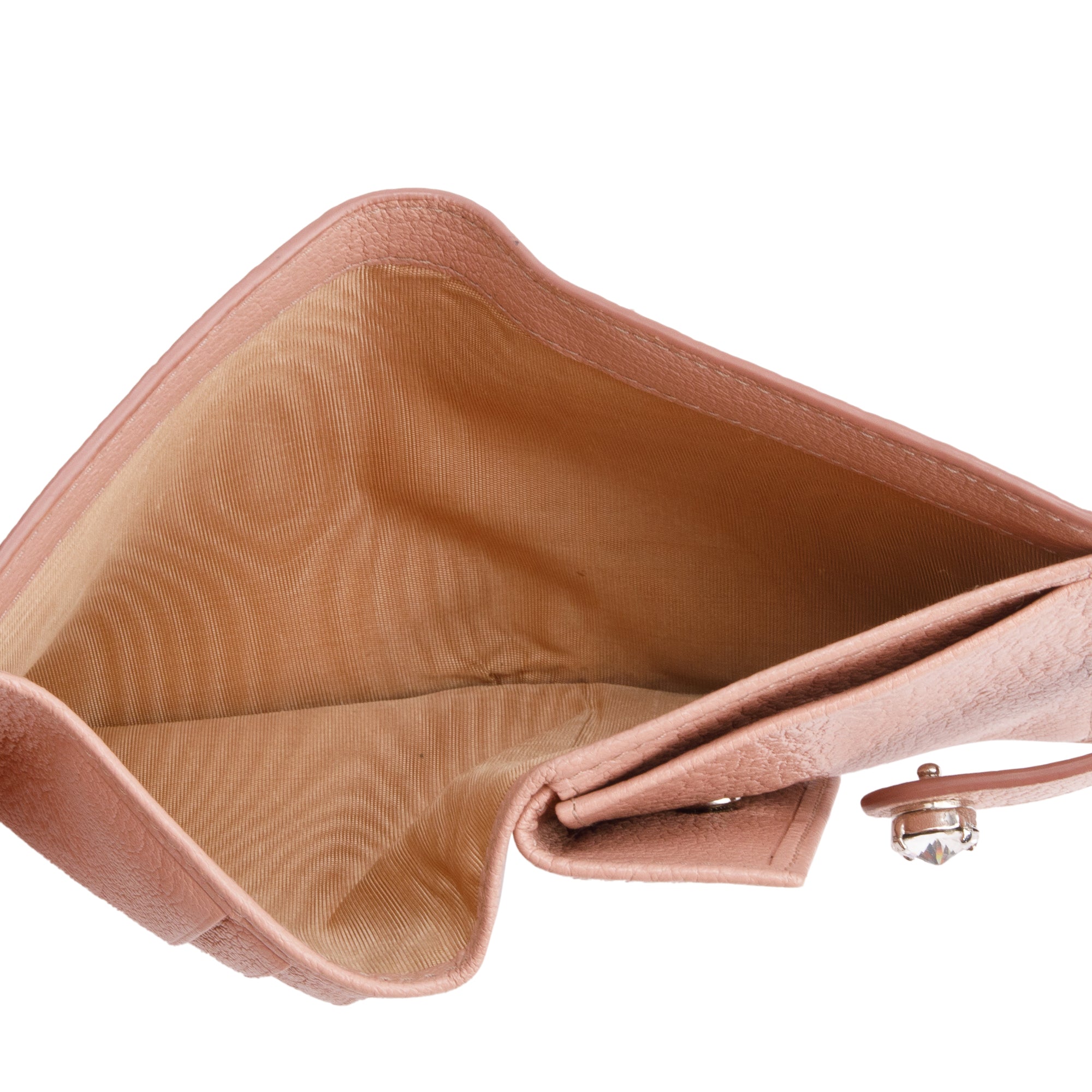 Miu Miu Pink Leather Iconic Crystal Compact Wallet