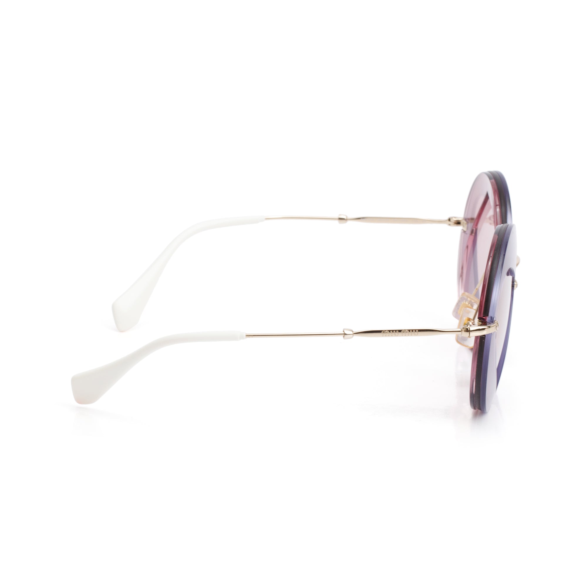 Miu Miu SMU 01S Putple Heart Round Sunglasses w/ Box & Case