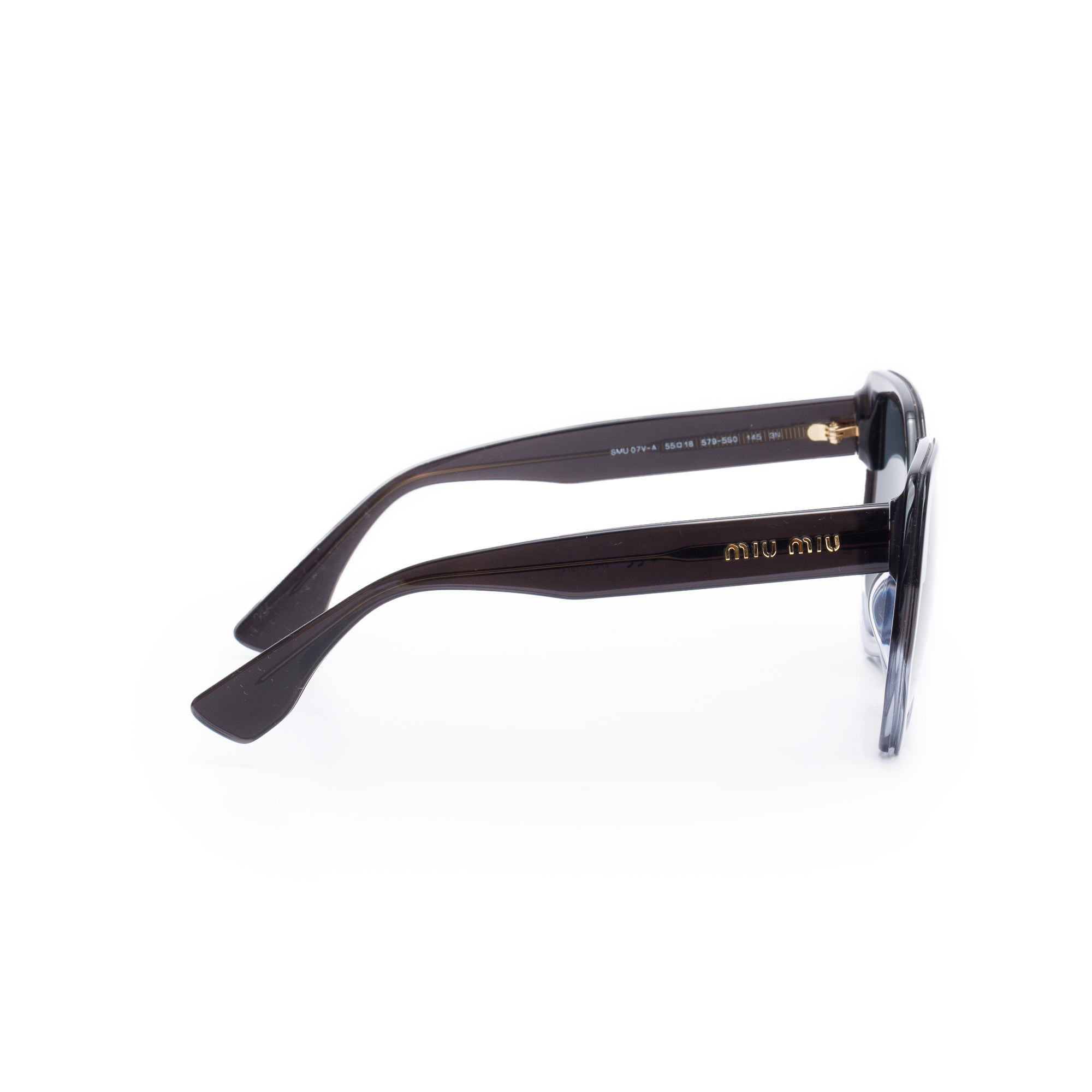 Miu Miu SMU 07V-A Black Acetate Logo Geometric Oversized Sunglasses w/ Case