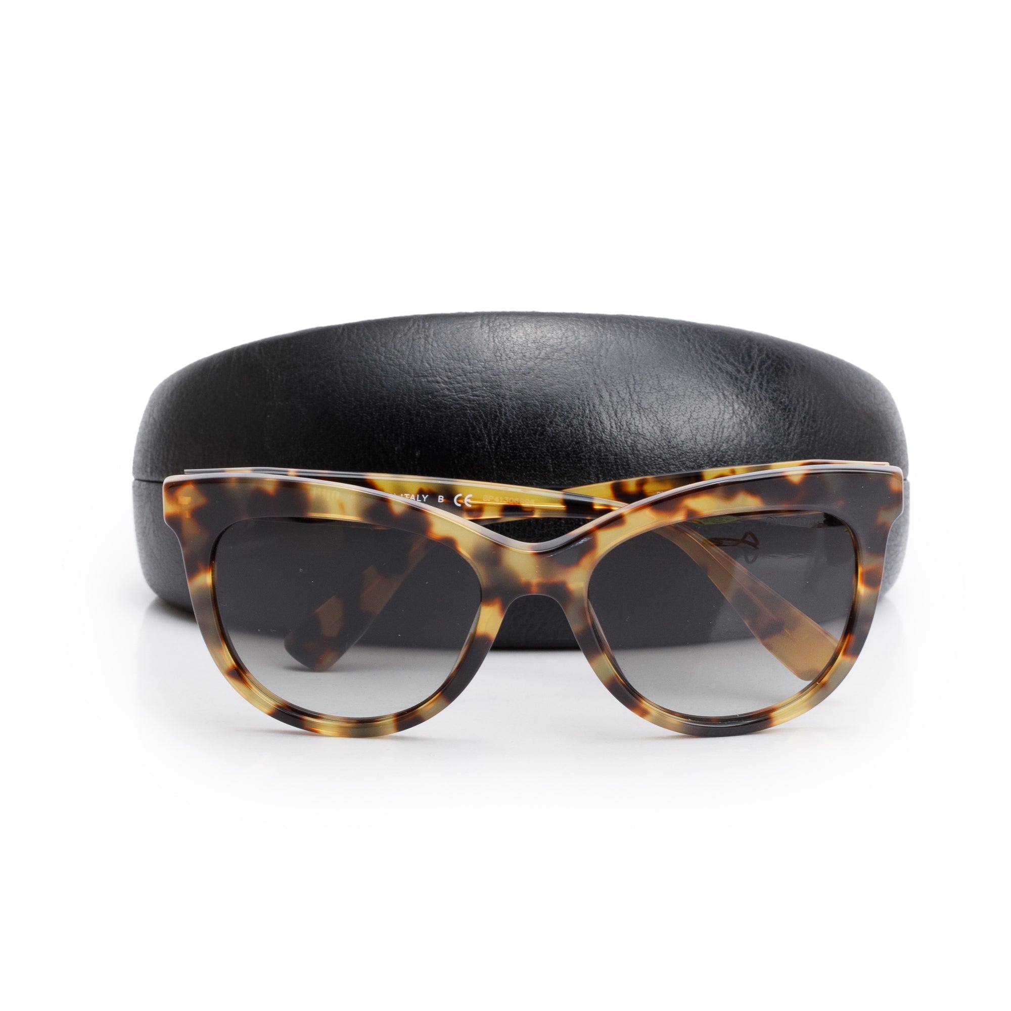 Miu Miu SMU O8U Brown Tortoise Acetate Butterfly Sunglasses w/ Case