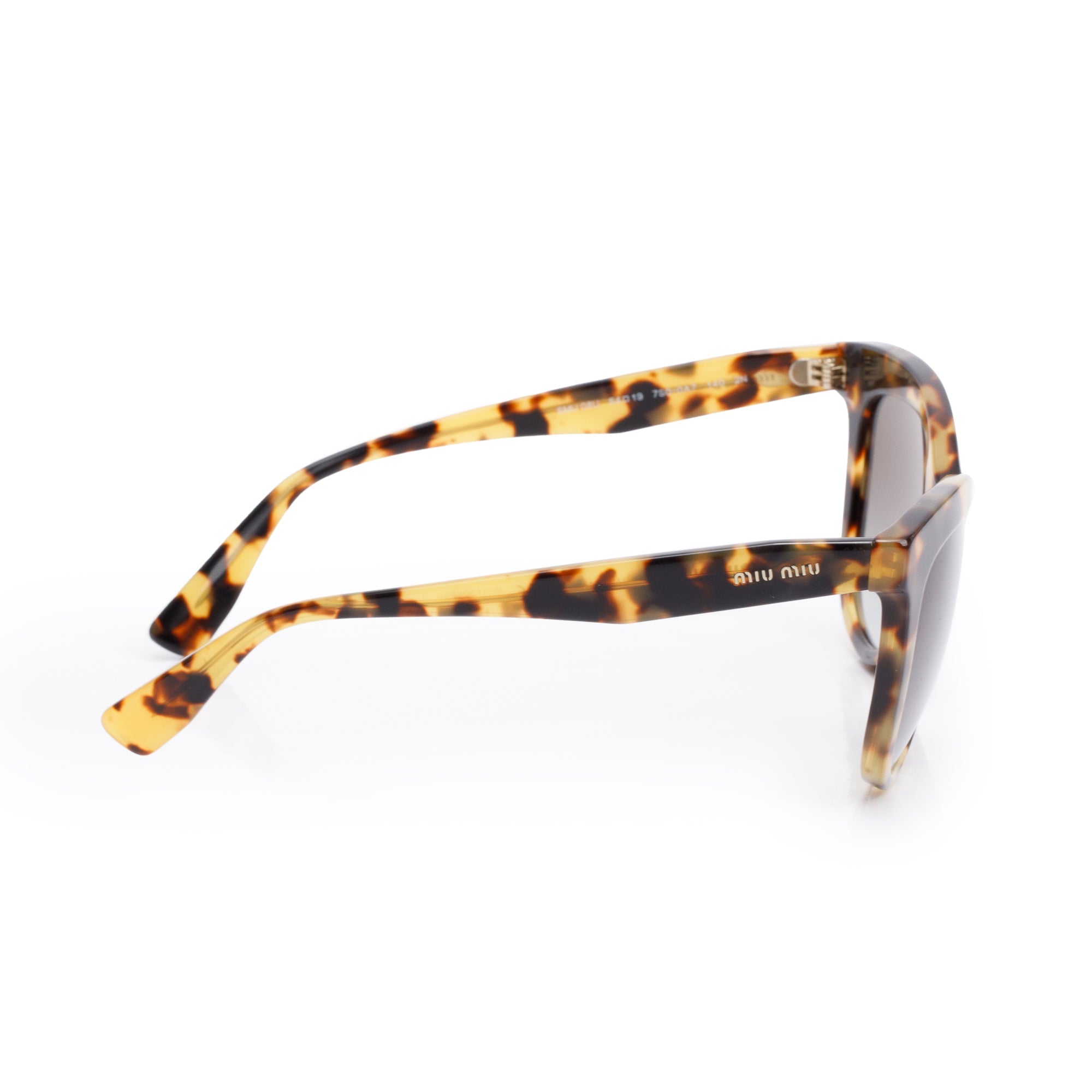 Miu Miu SMU O8U Brown Tortoise Acetate Butterfly Sunglasses w/ Case