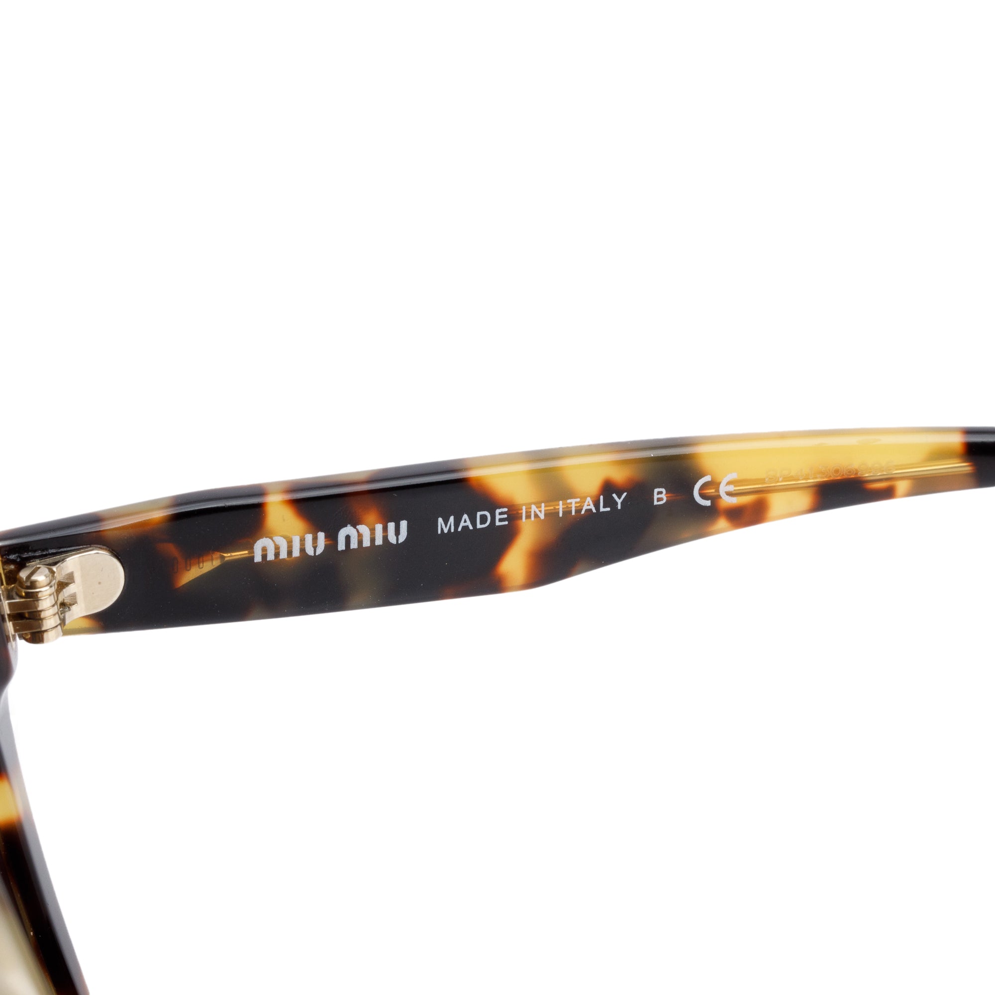 Miu Miu SMU O8U Brown Tortoise Acetate Butterfly Sunglasses w/ Case