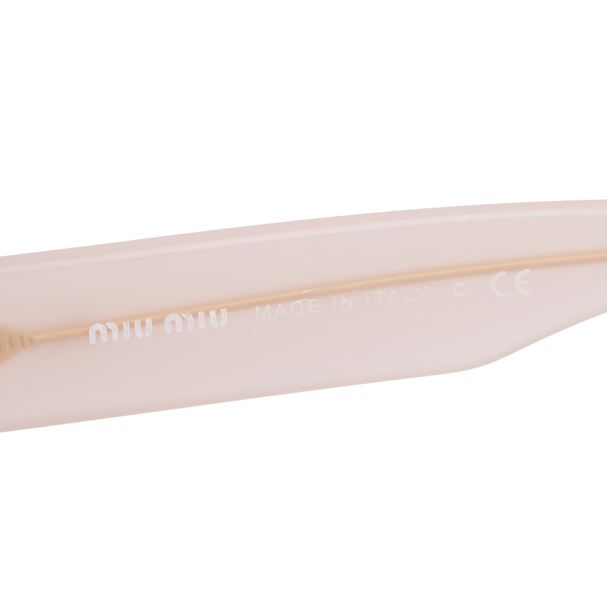 Miu Miu SMU07Q Beige Acetate Rasoir Half Rim Sunglasses