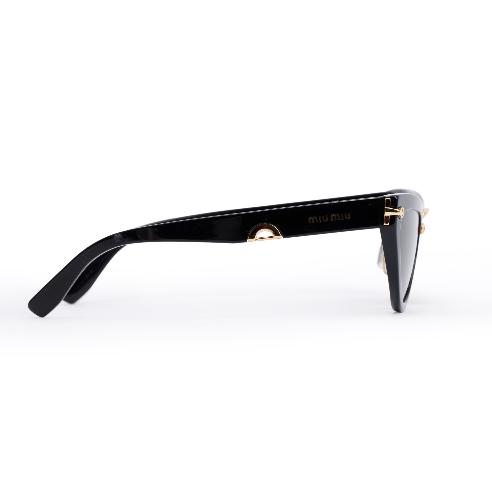 Miu Miu SMU10V Black Acetate Cat Eye Sunglasses w/ Case
