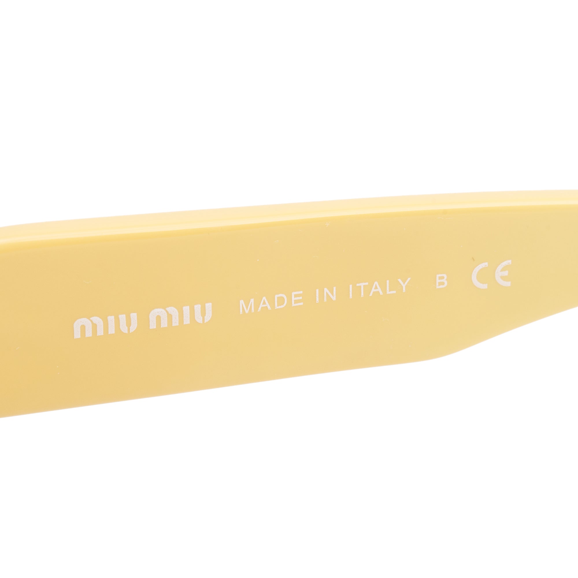 Miu Miu SMU11O White/Beige Acetate Rasoir Half Rim Sunglasses w/ Case