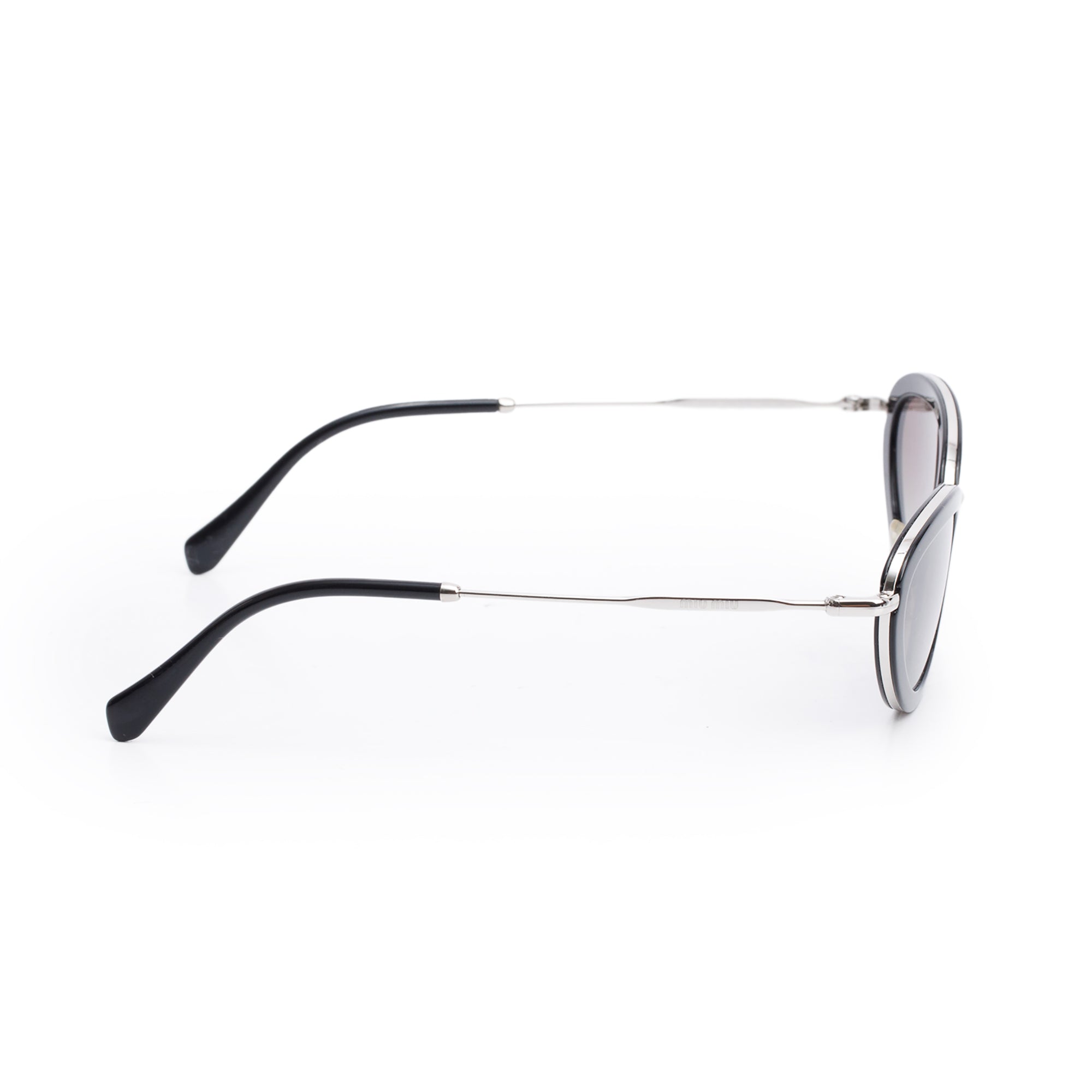 Miu Miu SMU58U Black Acetate Oval Cat-Eye Sunglasses w/ Case