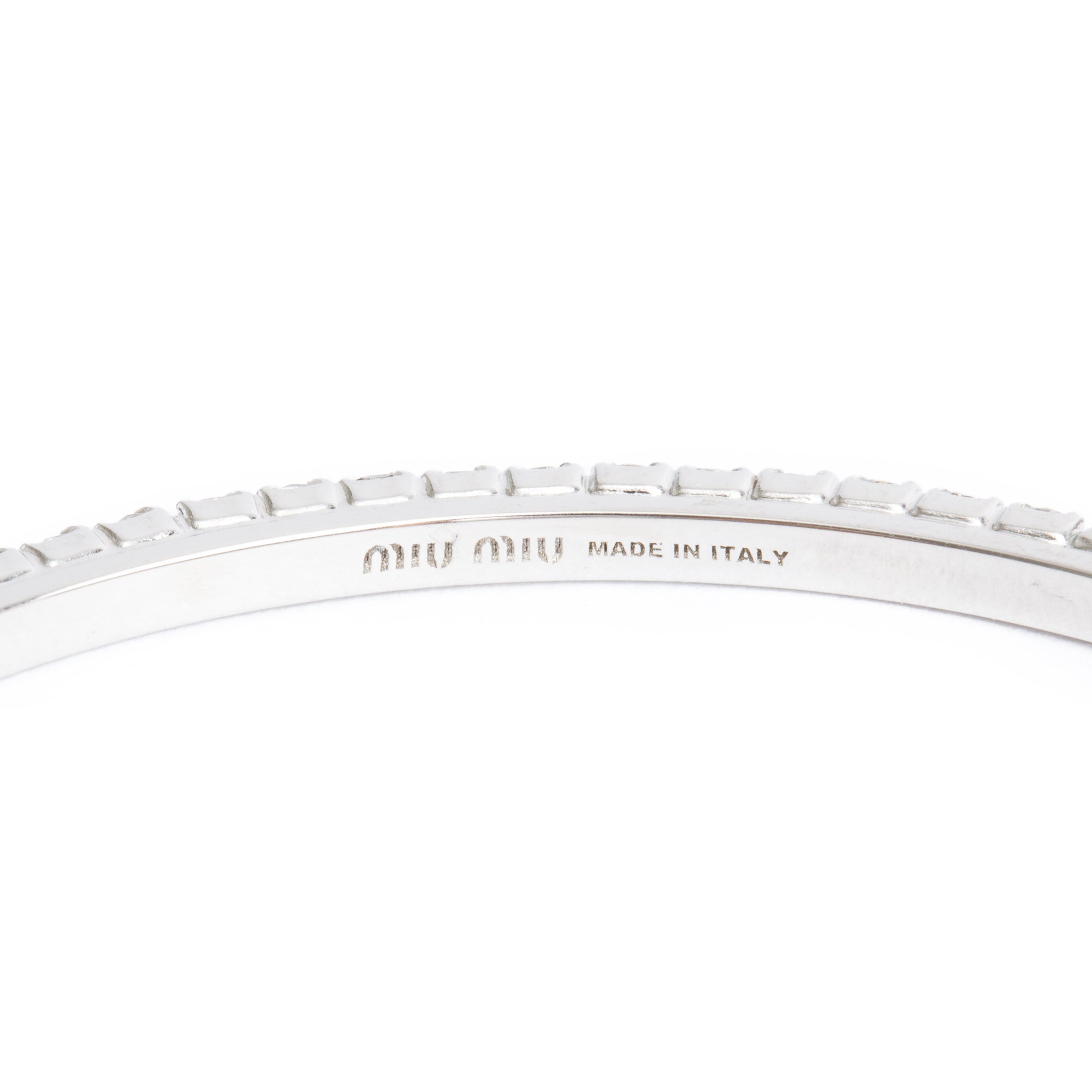 Miu Miu Silver-Plated Crystal Hoop Earrings w/ Box