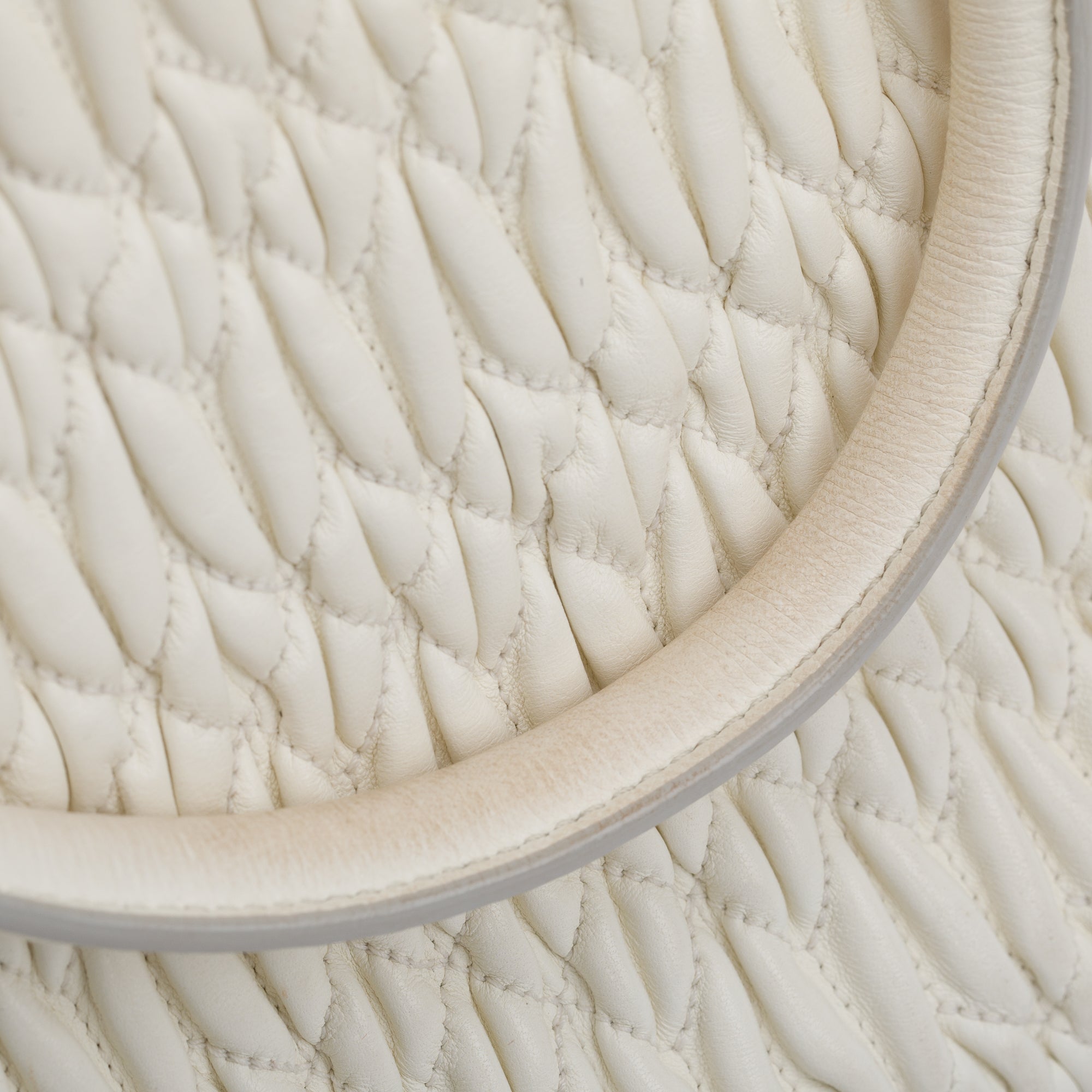 Miu Miu White Nappa Iconic Crystal Cloque Tote Bag w/ Authenticity Card