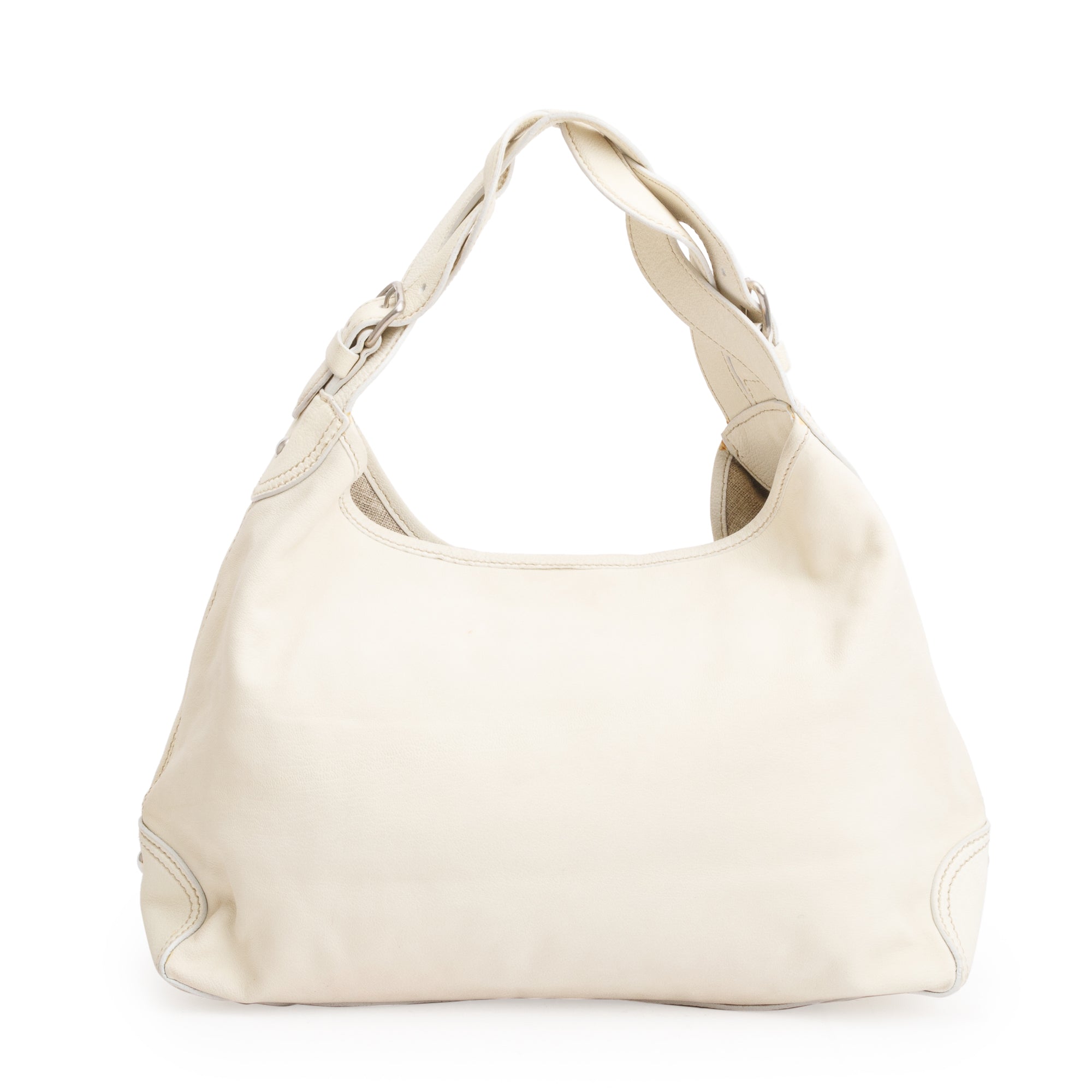 Miu Miu White Nappa Leather Hobo Shoulder Bag