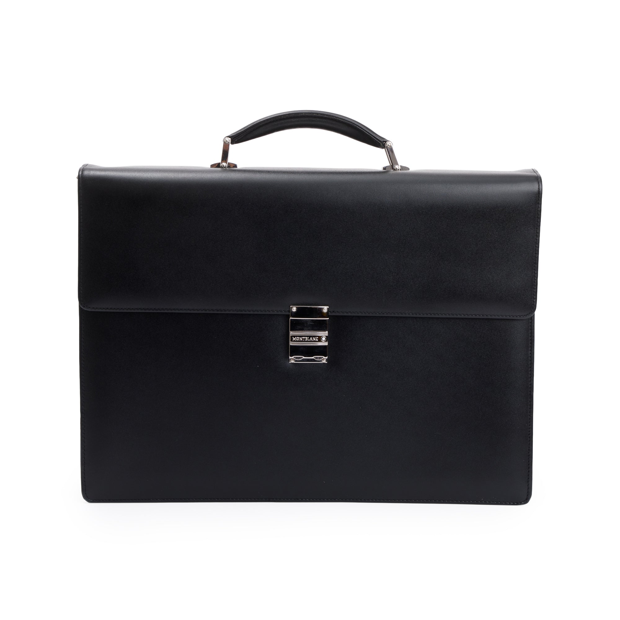 Montblanc Black Calfskin Meisterstuck Double-Gusset Briefcase w/ Receipt