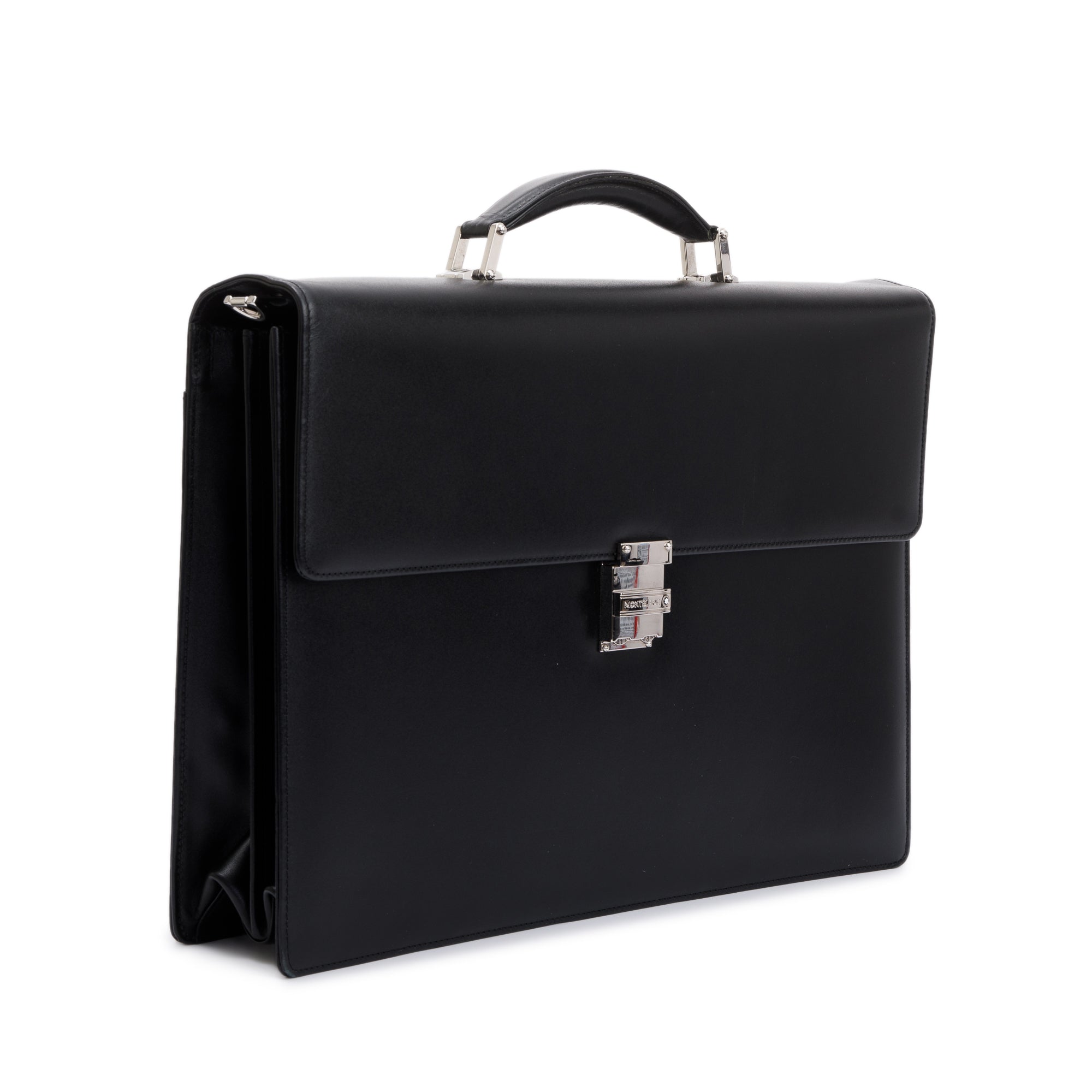 Montblanc Black Calfskin Meisterstuck Double-Gusset Briefcase w/ Receipt