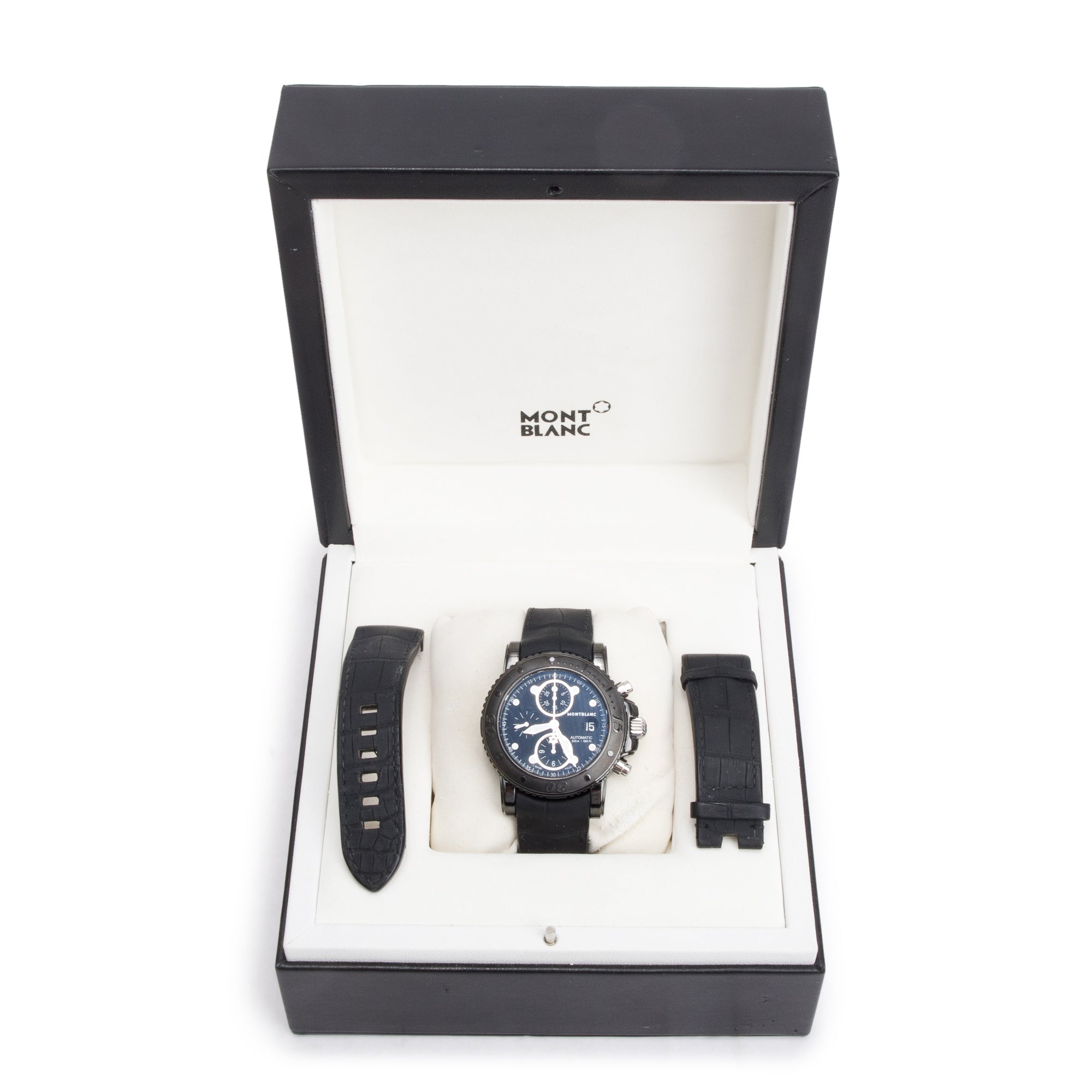 Montblanc Black DLC Coated Stainless Steel Sport 44 MM Automatic Chronograph Watch, w/ Box & Receipt