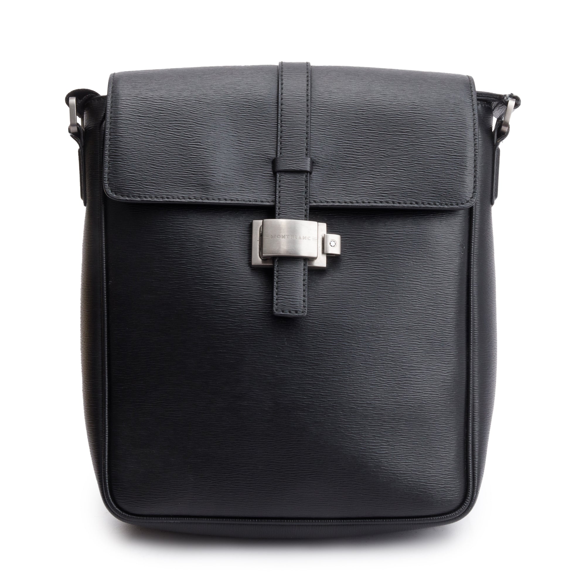 Montblanc Black Textured Leather 4810 Westside Messenger Bag