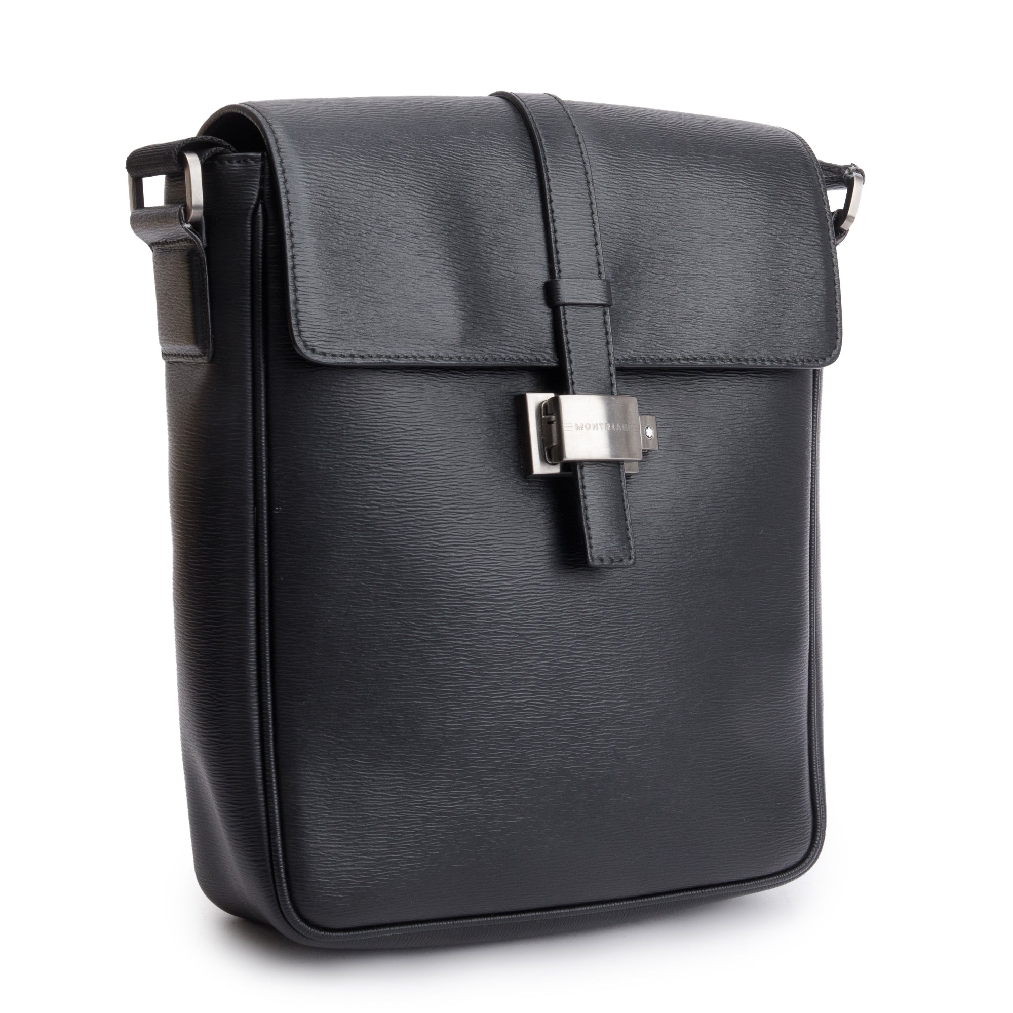 Montblanc Black Textured Leather 4810 Westside Messenger Bag